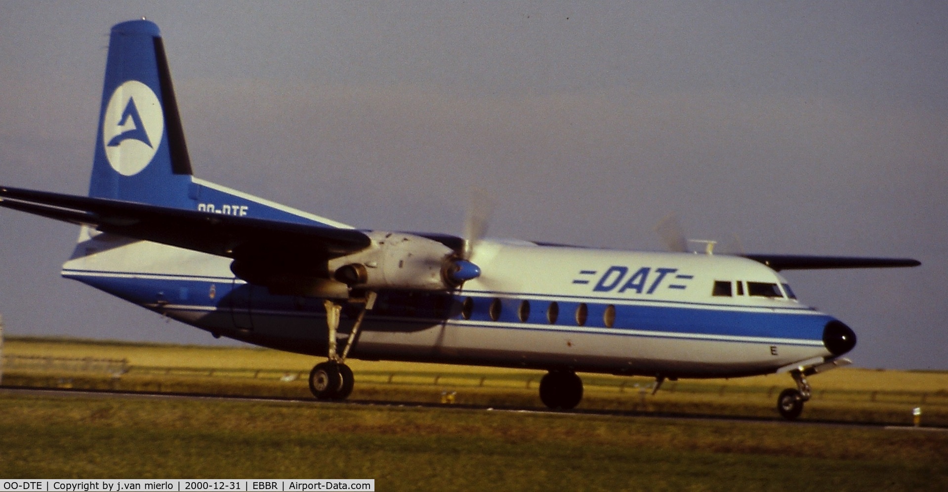 OO-DTE, 1967 Fairchild Hiller FH-227B C/N 534, Landing 25L at Brussels