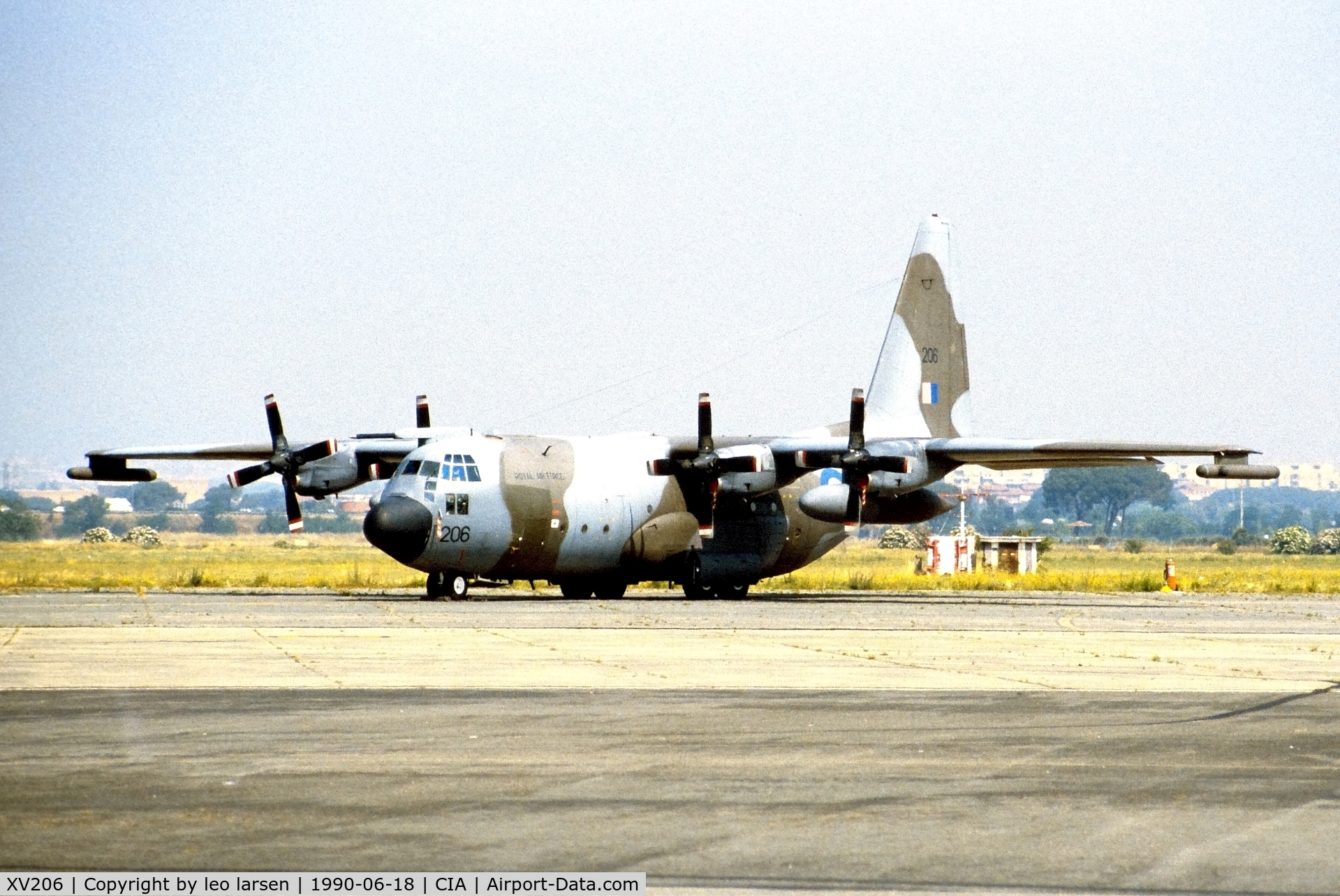 XV206, Lockheed C-130K Hercules C.1 C/N 382-4231, Rome Ciampino 18.6.1990
