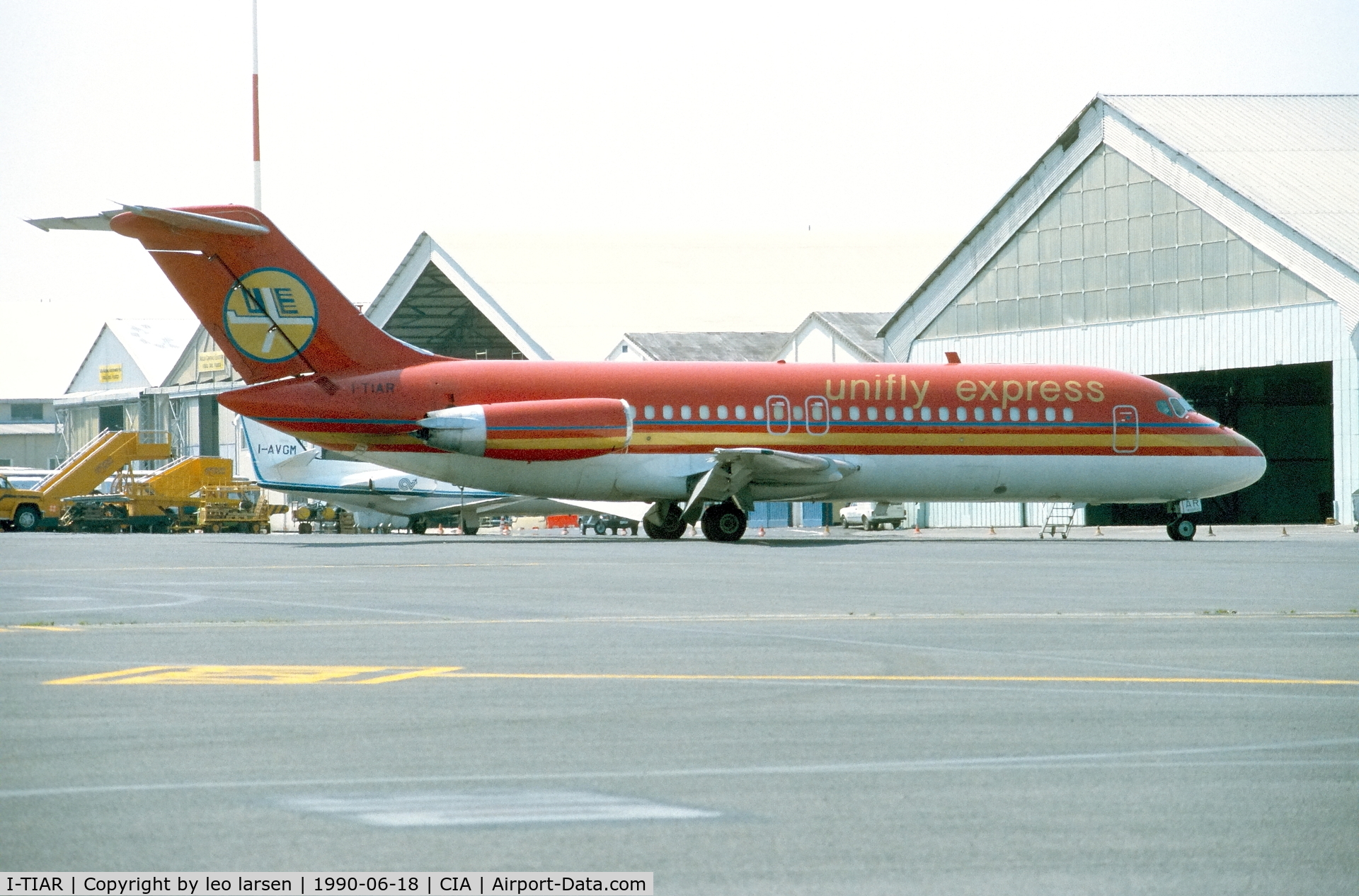 I-TIAR, 1967 Douglas DC-9-15RC C/N 47015, Rome Ciampino 18.6.1990