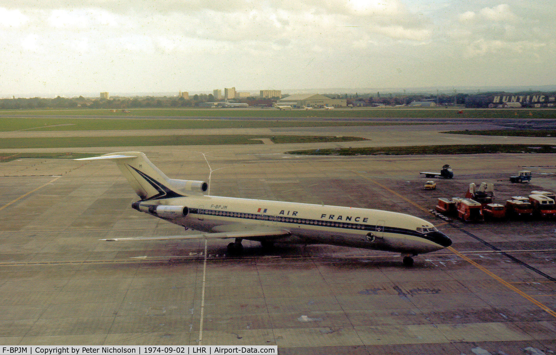 F-BPJM, 1969 Boeing 727-228 C/N 20204, Boeing 727-228 of A ir France as seen at Heathrow in the Summer of 1974.