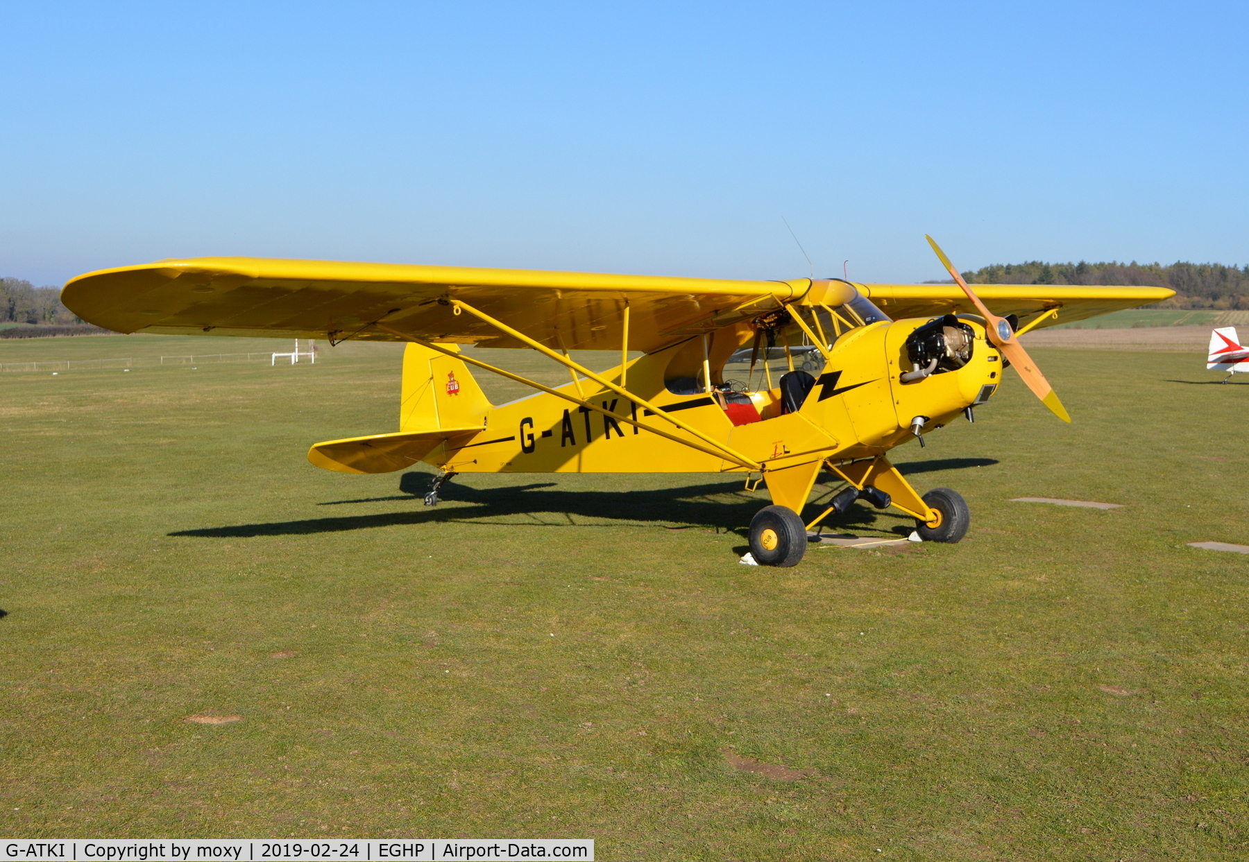 G-ATKI, 1946 Piper J3C-65 Cub Cub C/N 17545, Piper J3C-65 Cub at Popham. Ex N70536