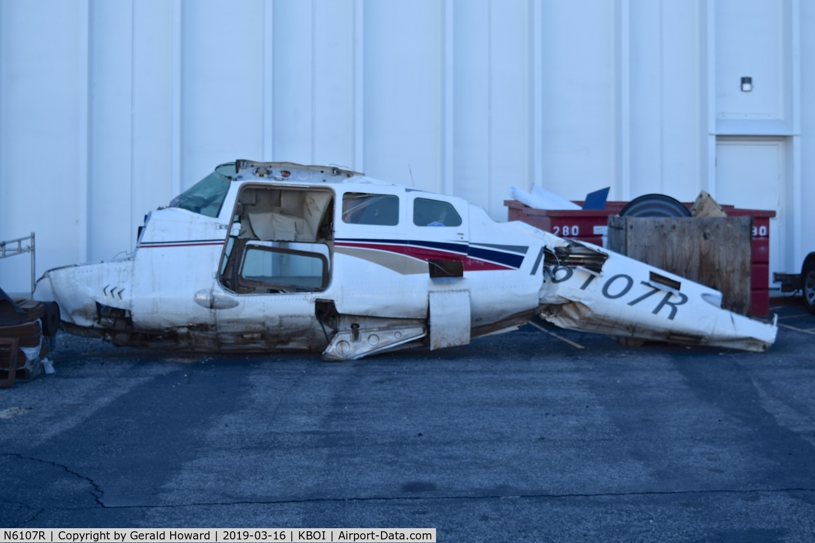 N6107R, 1965 Cessna T210F Turbo Centurion C/N T210-0007, Looks like a totaled aircraft. Unknown if any injuries.