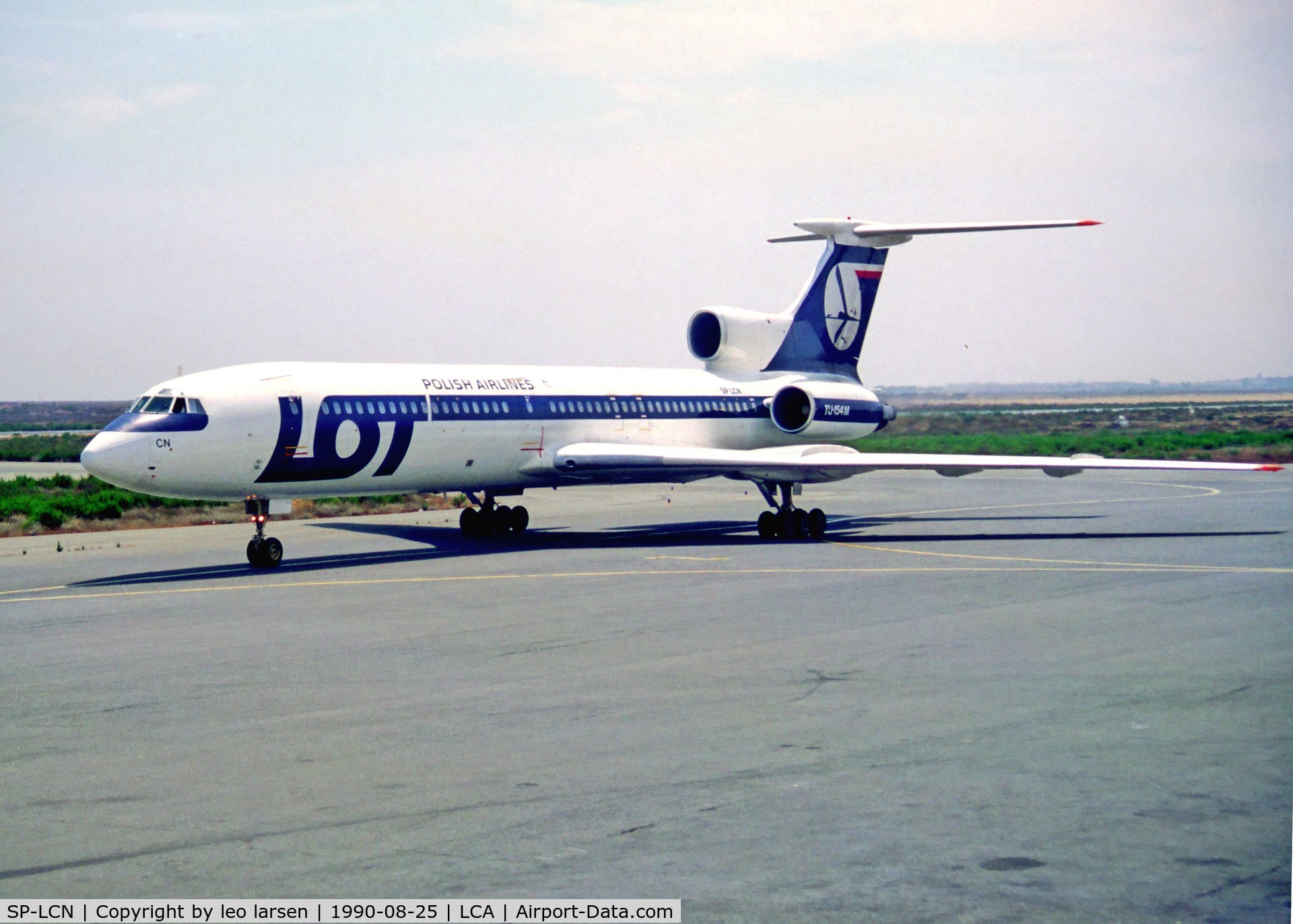 SP-LCN, 1990 Tupolev Tu-154M C/N 90A831, Larnaca 25.8.1990