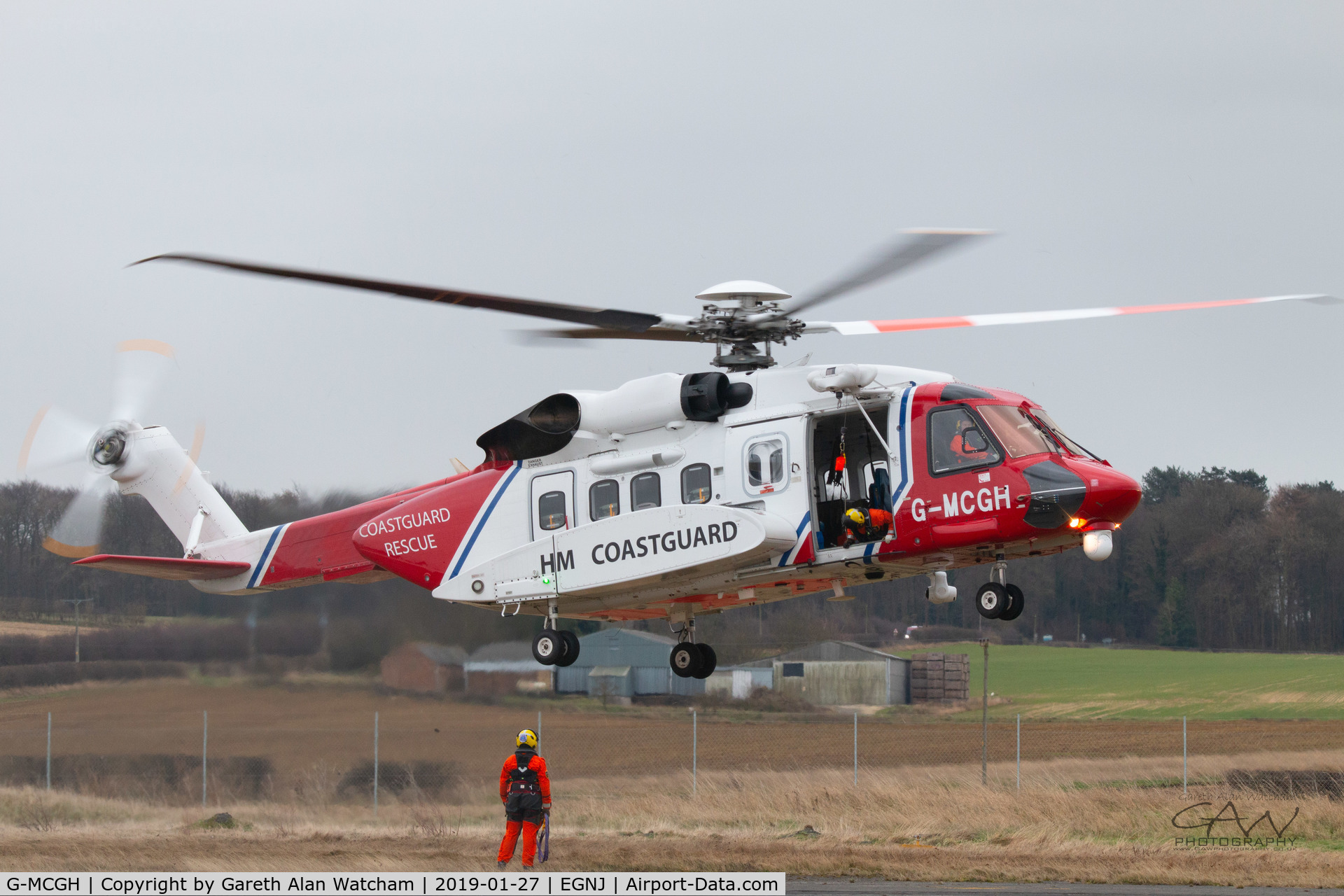 G-MCGH, 2014 Sikorsky S-92A C/N 920234, G-MCGH winch training at Humberside Airport