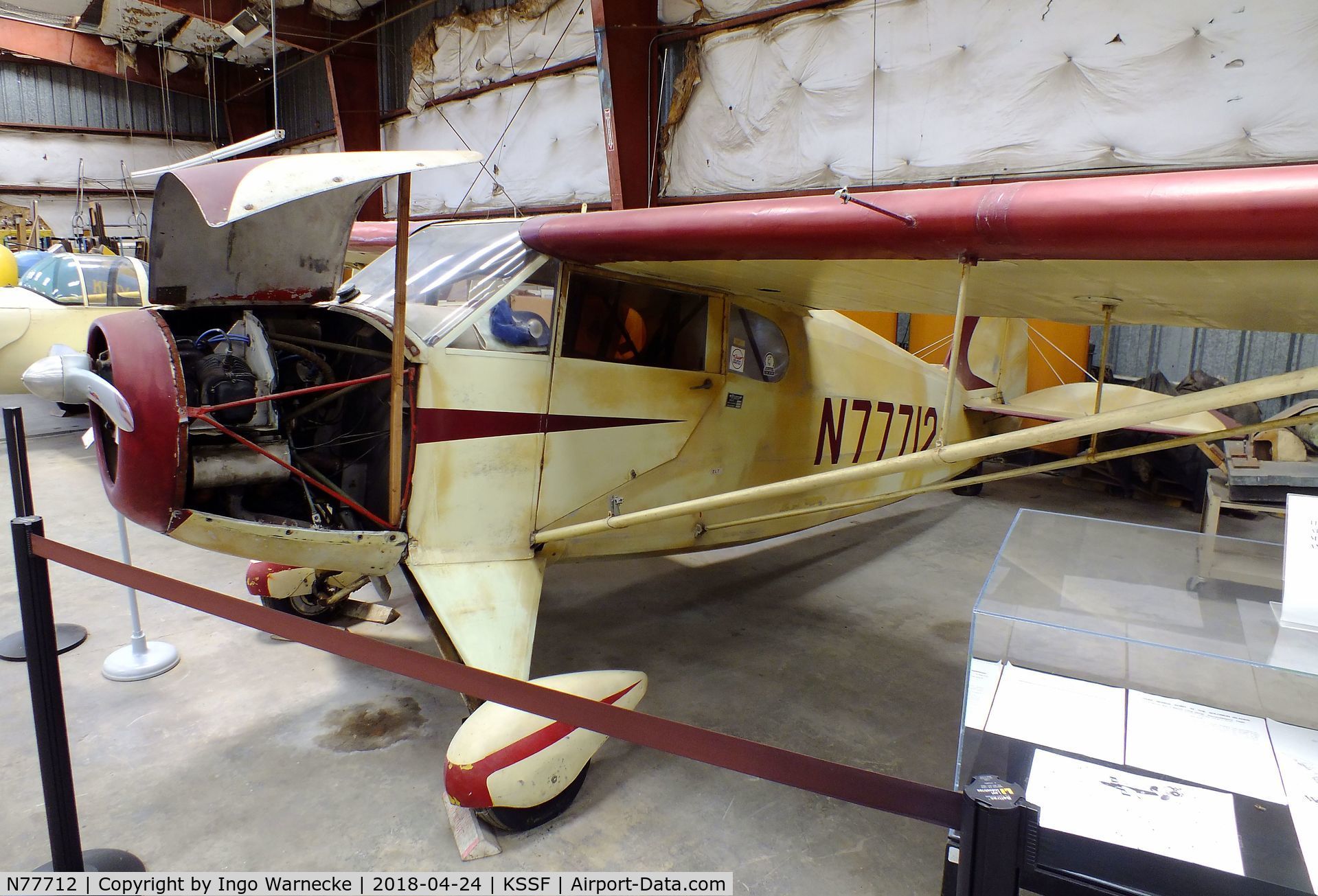 N77712, 1946 McClish Funk B85C C/N 342, McClish Funk B85C at the Texas Air Museum at Stinson Field, San Antonio