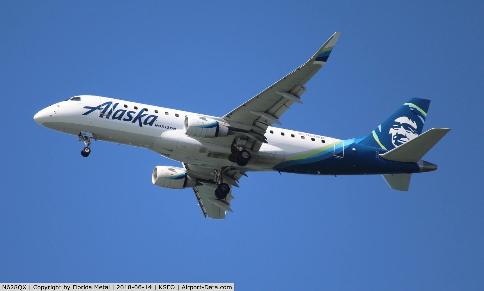 N628QX, 2017 Embraer 175LR (ERJ-170-200LR) C/N 17000680, Alaska