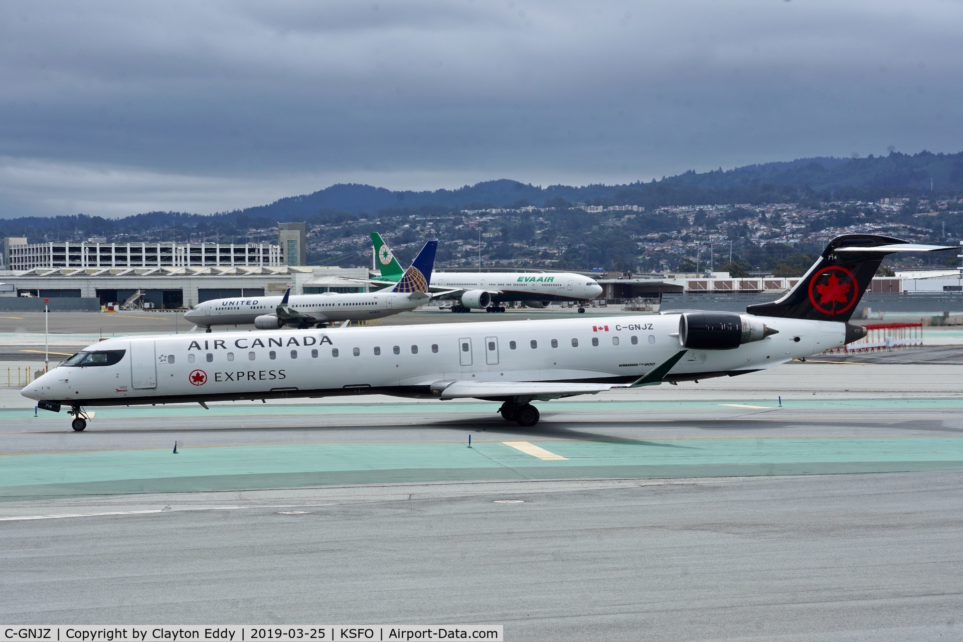 C-GNJZ, 2005 Canadair CRJ-705ER (CL-600-2D15) Regional Jet C/N 15052, SFO 2019.