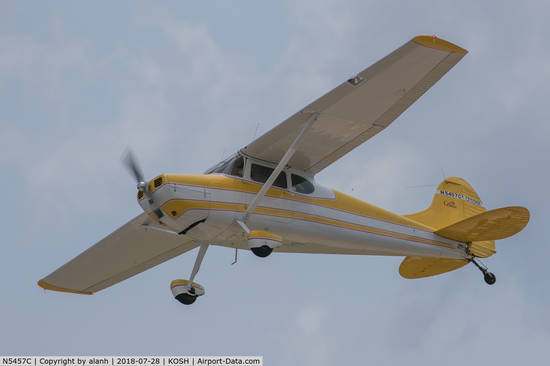 N5457C, 1950 Cessna 170 C/N 19491, Departing AirVenture 2018