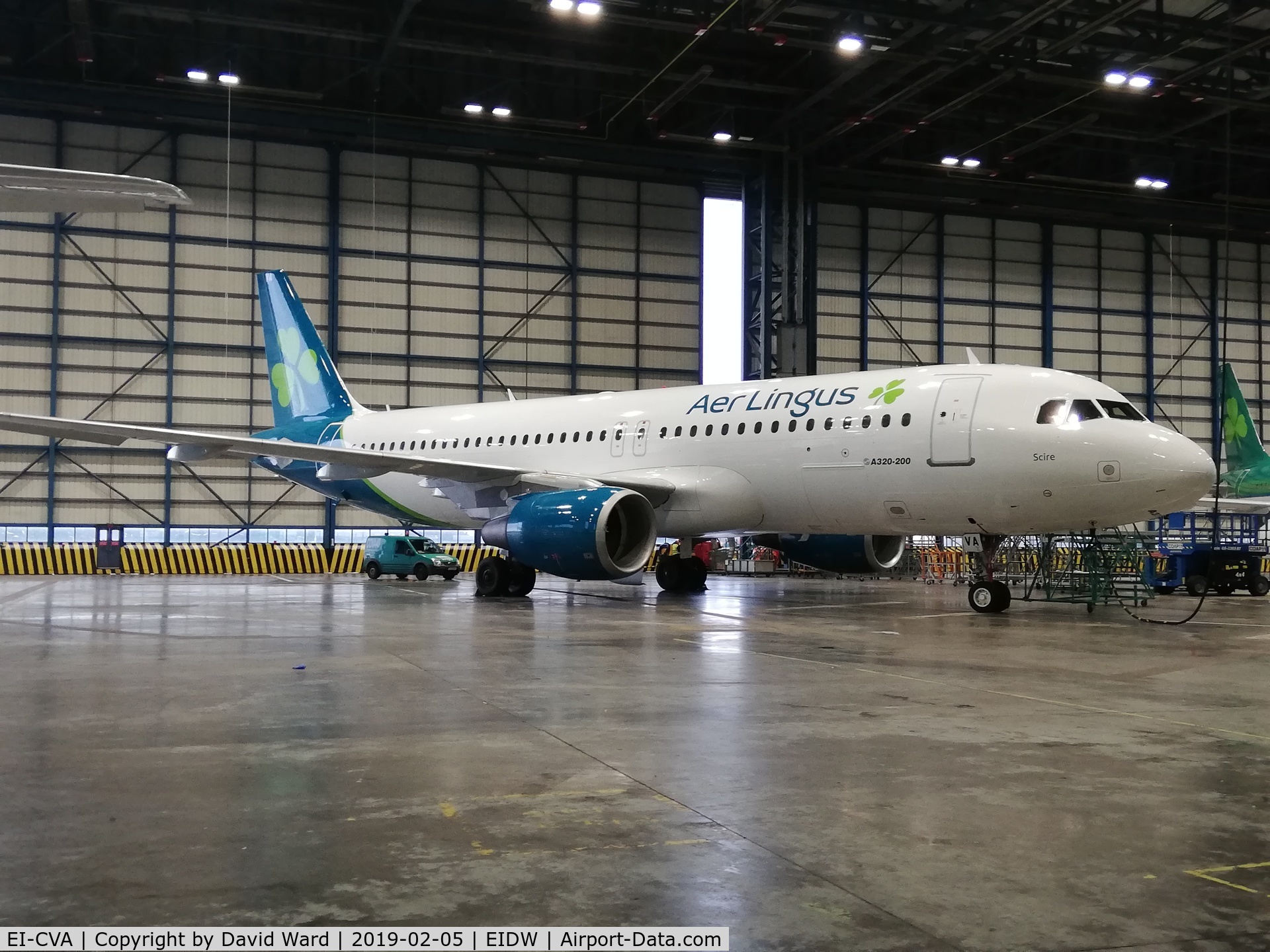 EI-CVA, 2000 Airbus A320-214 C/N 1242, Aer Lingus EI-CVA In EIN New Livery Parked Up In Hangar 5 At Dublin
