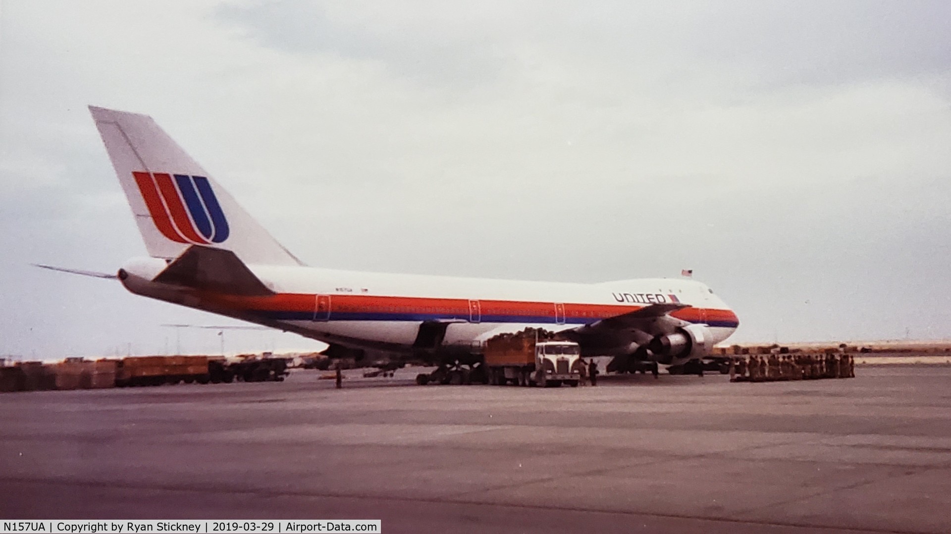 N157UA, 1970 Boeing 747-123 C/N 20106, MAC flight from King Fa'ad Airbase Saudi Arabia, 1991 post Desert Storm.