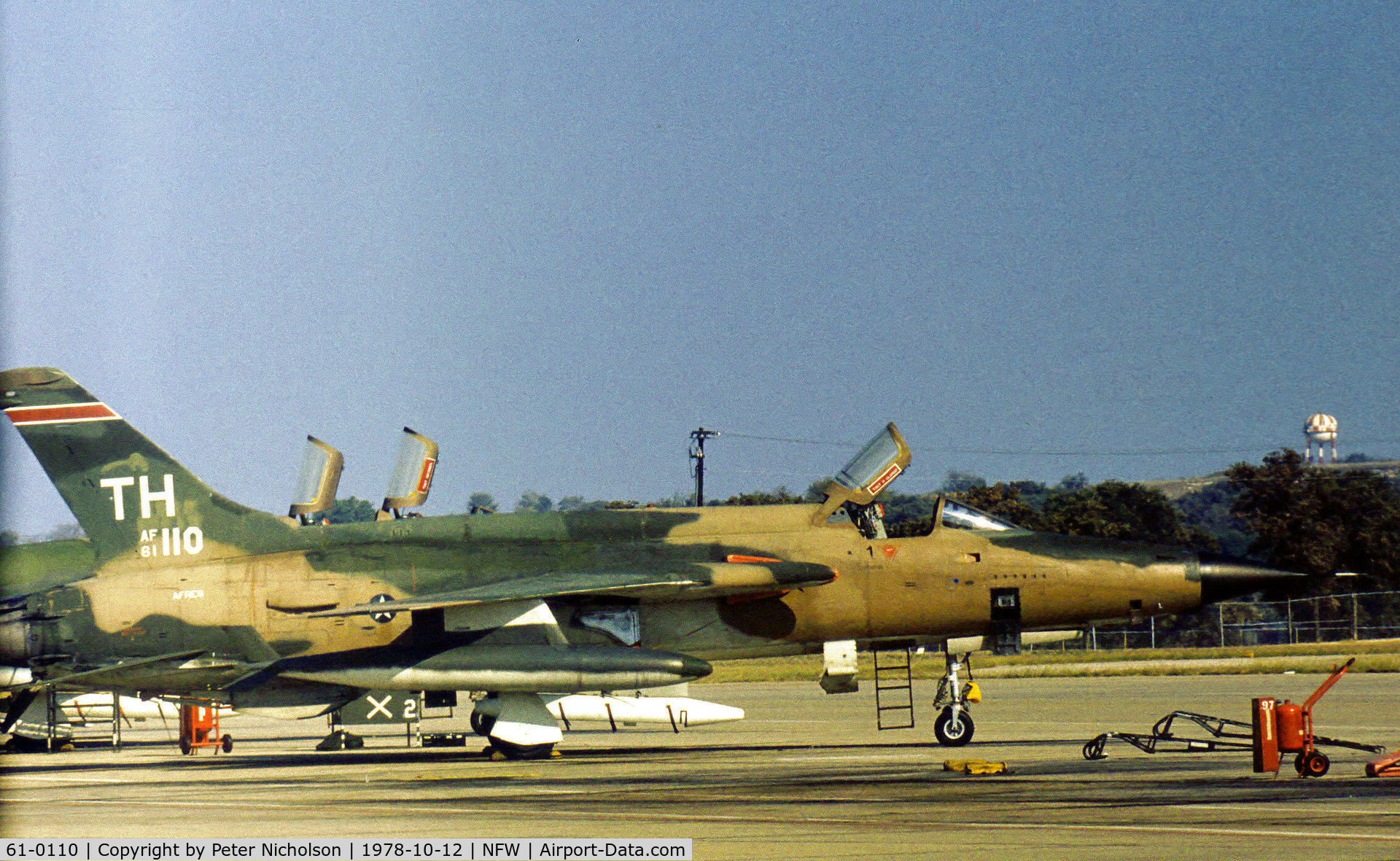 61-0110, 1961 Republic F-105D Thunderchief C/N D305, F-105D Thunderchief of 457th Tactical Fighter Squadron/301st Tactical Fighter Wing at Carswell AFB, Texas in October 1978.