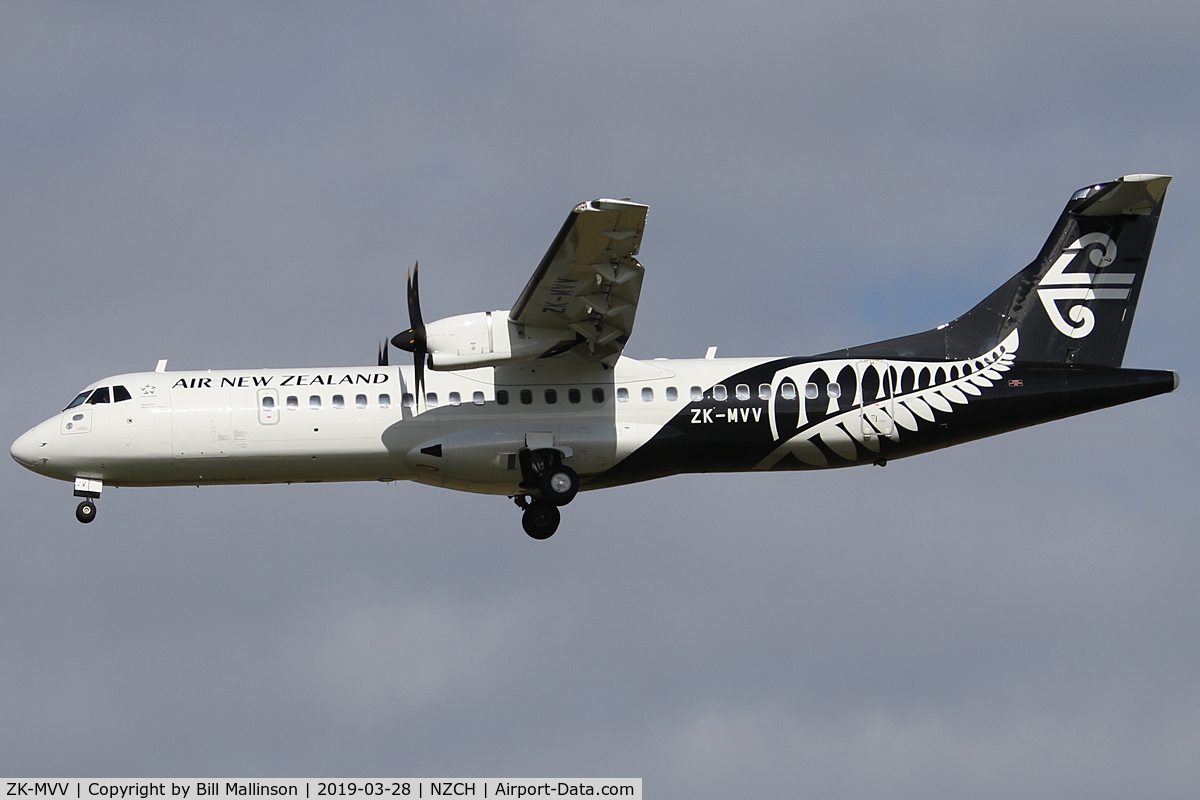 ZK-MVV, 2018 ATR 72-212A C/N 1507, finals for 02