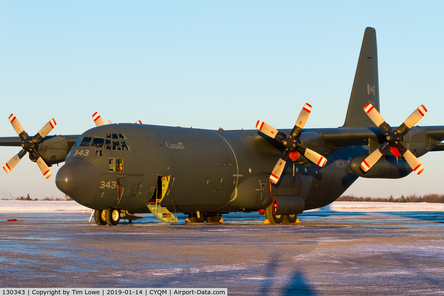 130343, Lockheed CC-130H-30 Hercules C/N 382-5307, Overnighting and leaving early the next morning.