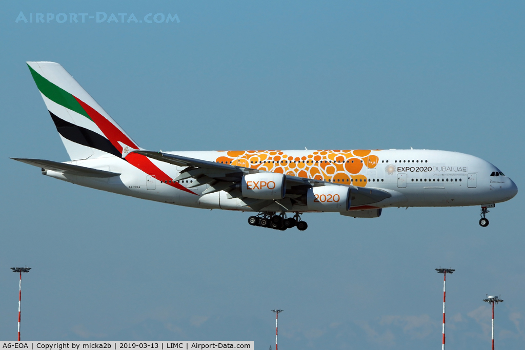 A6-EOA, 2014 Airbus A380-861 C/N 159, Landing