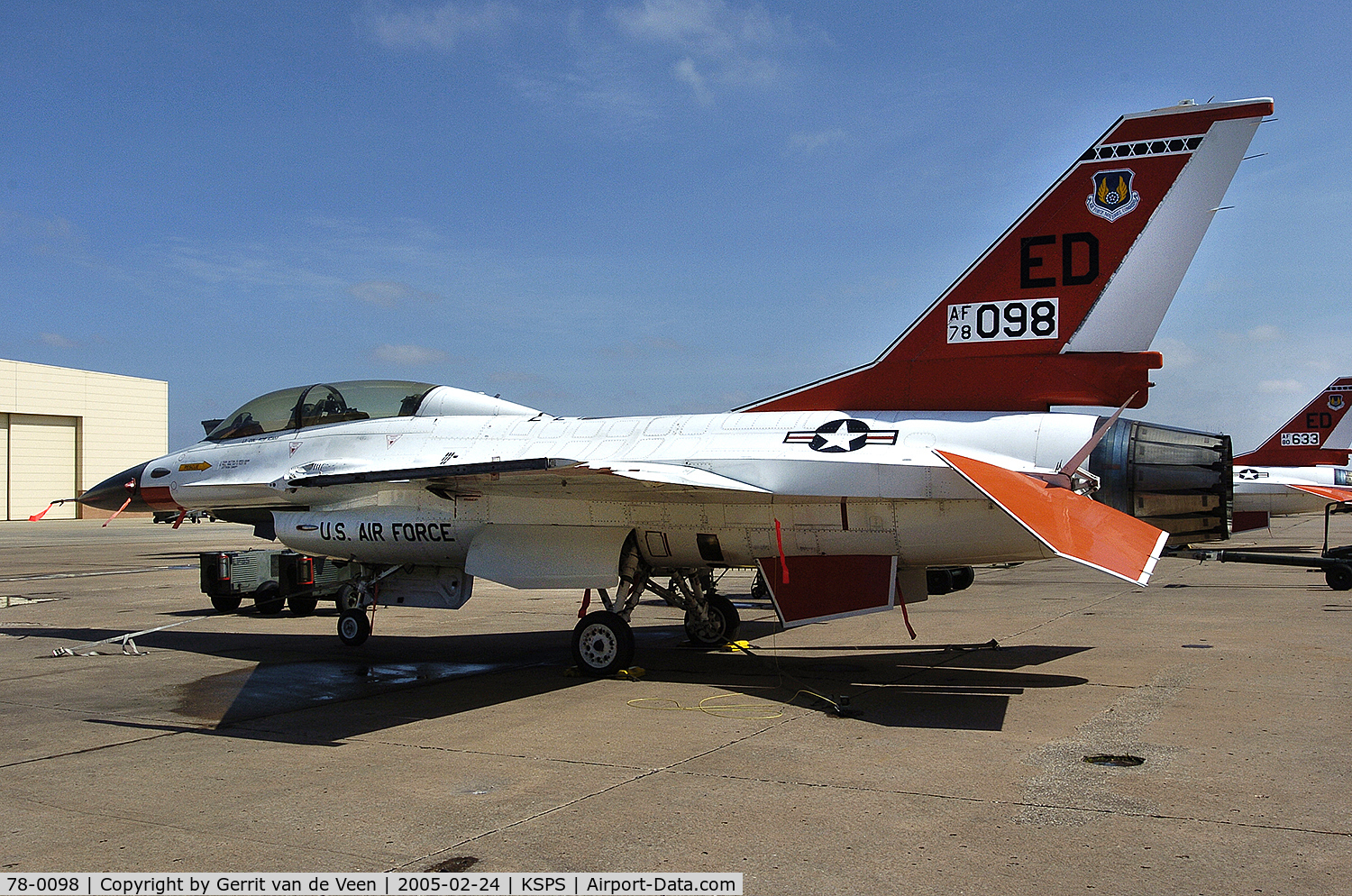 78-0098, 1978 General Dynamics F-16B Fighting Falcon C/N 62-24, at Sheppard still in ED marks