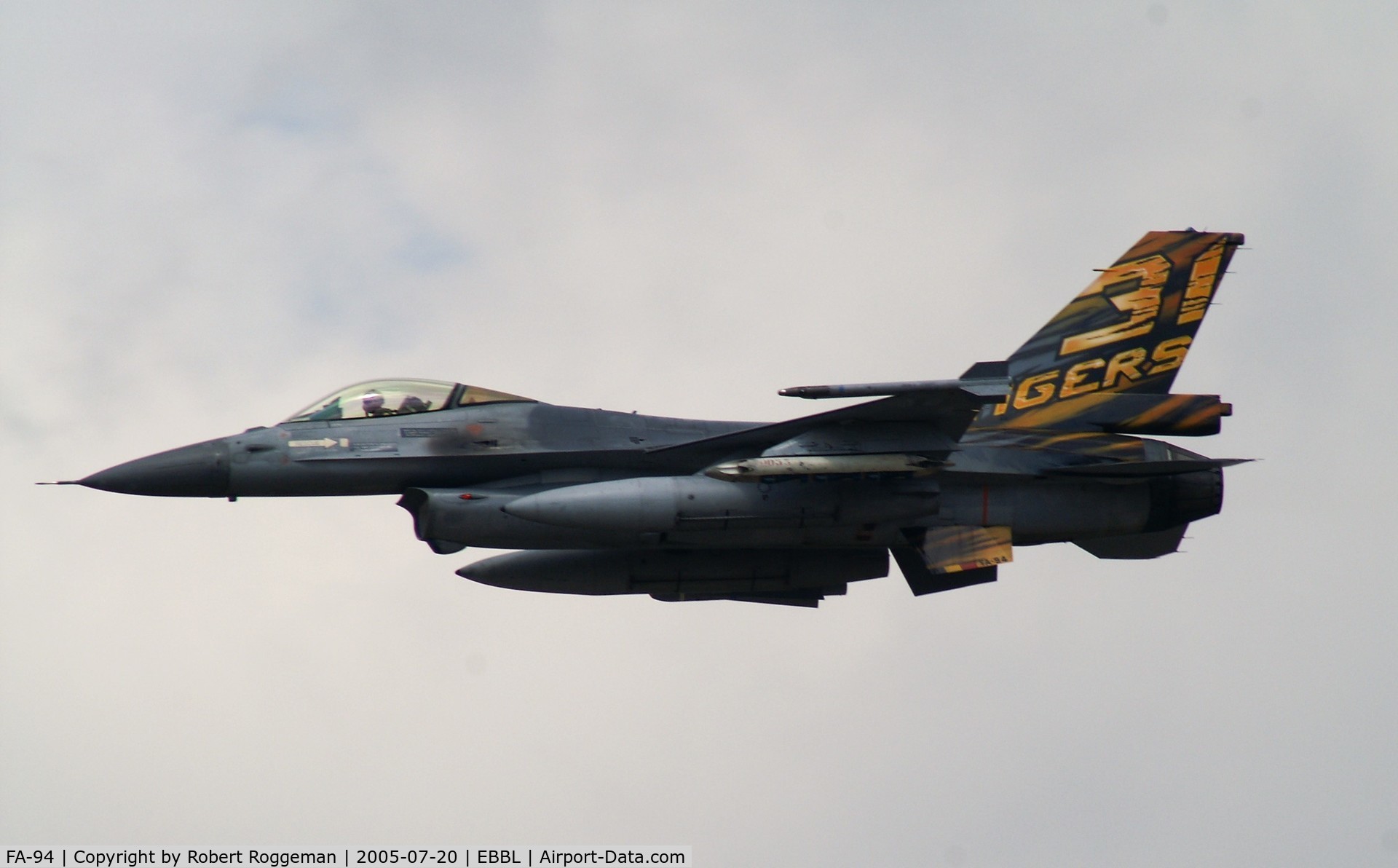 FA-94, SABCA F-16AM Fighting Falcon C/N 6H-94, SPOTTERSDAY.
TIGERPAINT.31 SQAUDRON.
