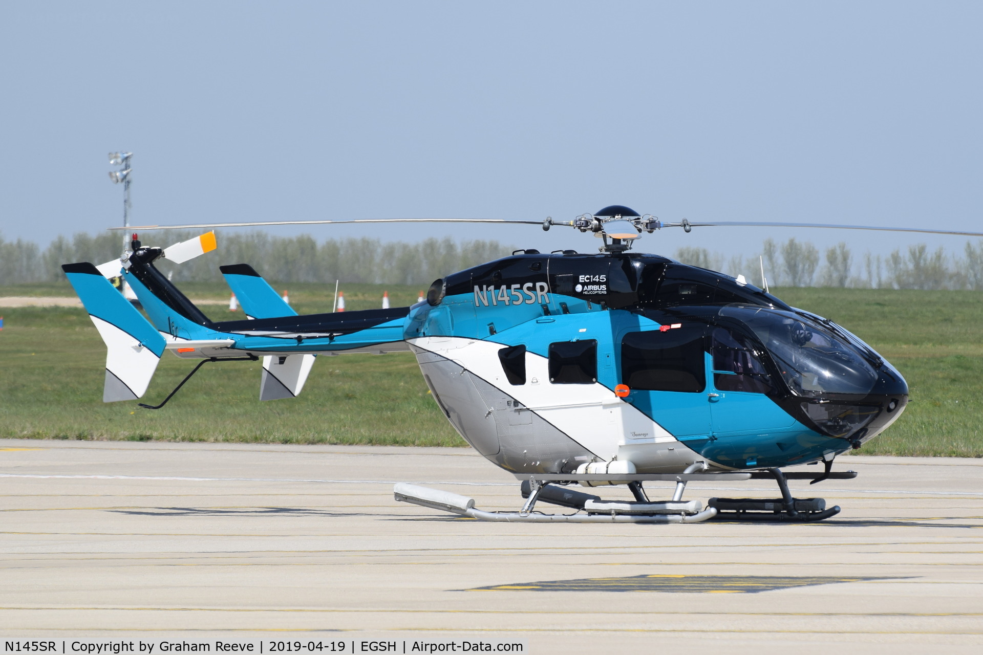 N145SR, Eurocopter-Kawasaki EC-145 (BK-117C-2) C/N 9339, Parked at Norwich.