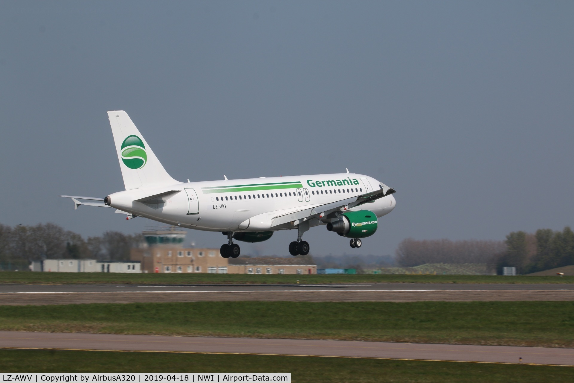 LZ-AWV, 2008 Airbus A319-100 C/N 3403, Landing on Rwy 09 at NWI