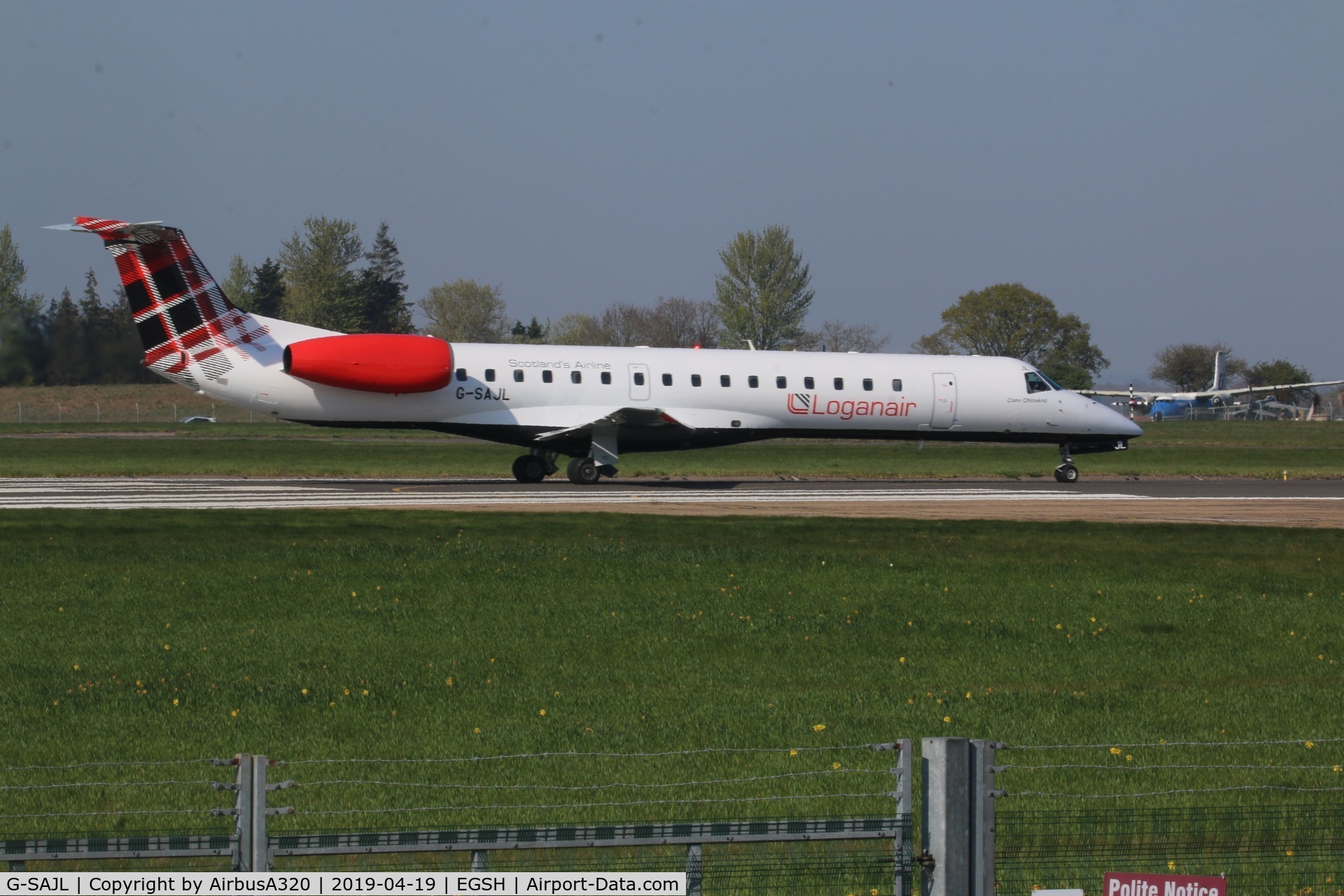 G-SAJL, 1999 Embraer EMB-145EP (ERJ-145EP) C/N 145136, Departing on rwy 09