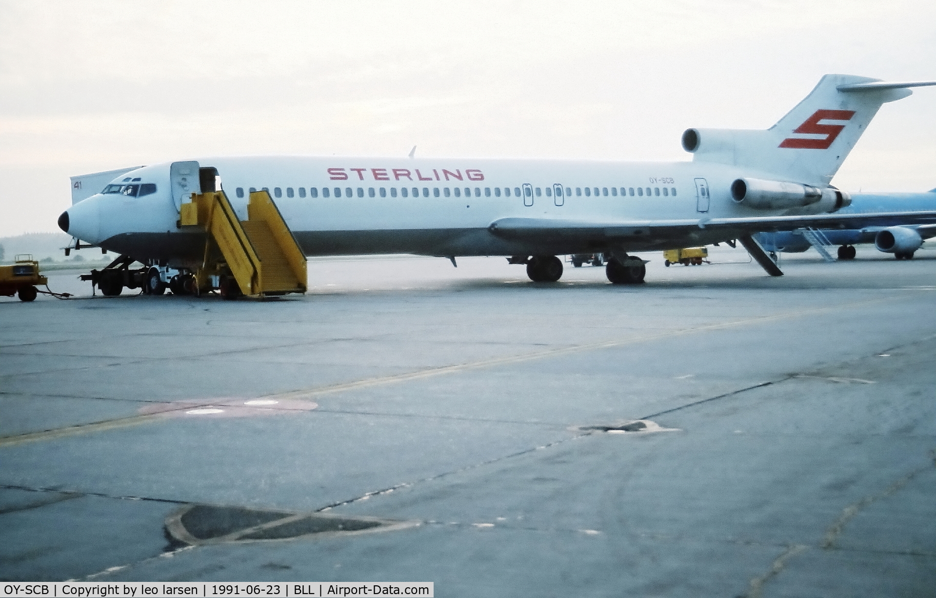 OY-SCB, 1981 Boeing 727-221 C/N 22536, Billund 23.6.1991