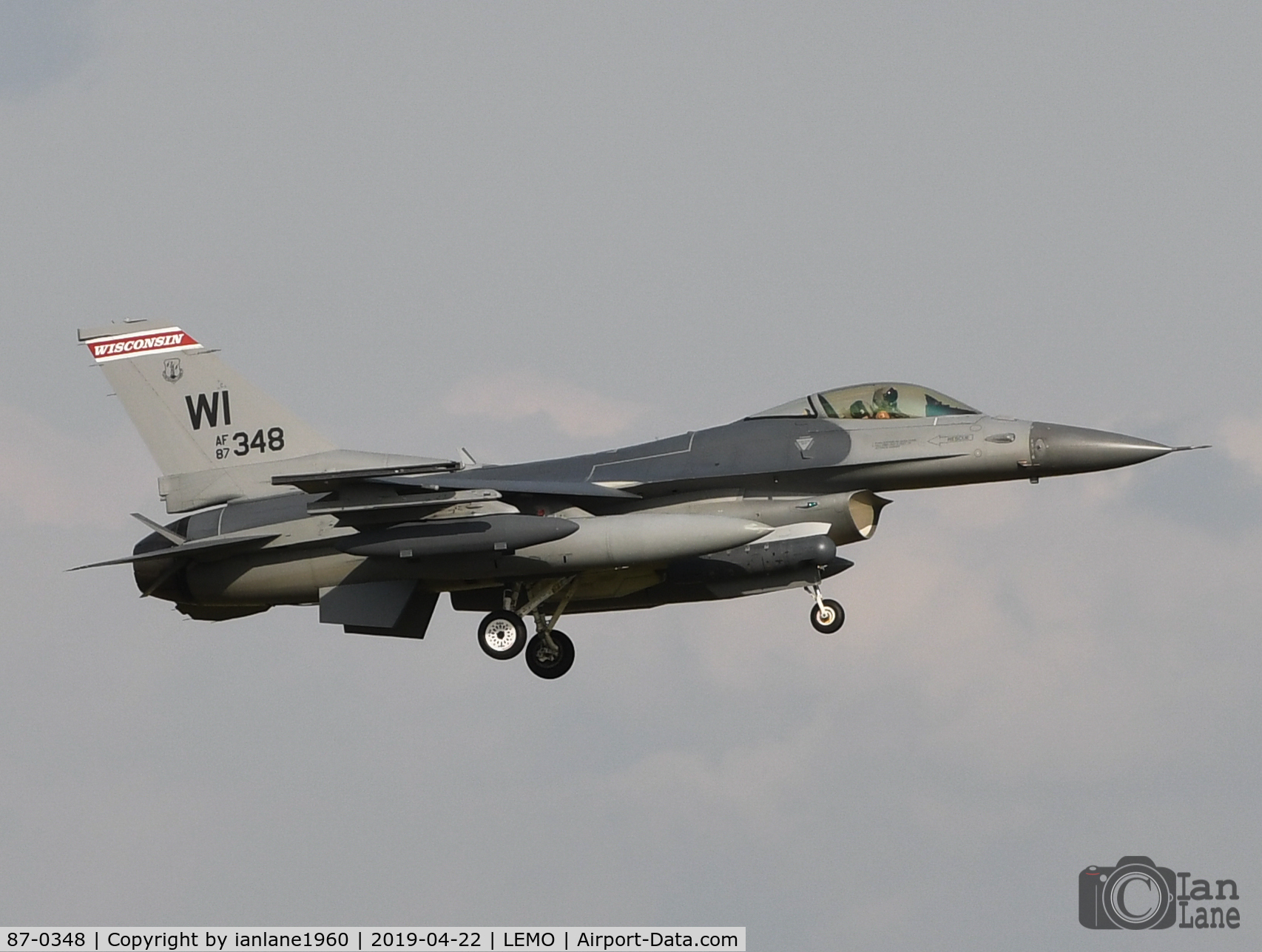 87-0348, 1987 General Dynamics F-16C Fighting Falcon C/N 5C-609, F16C from Wisconsin ANG at Moron Air Base, Spain
