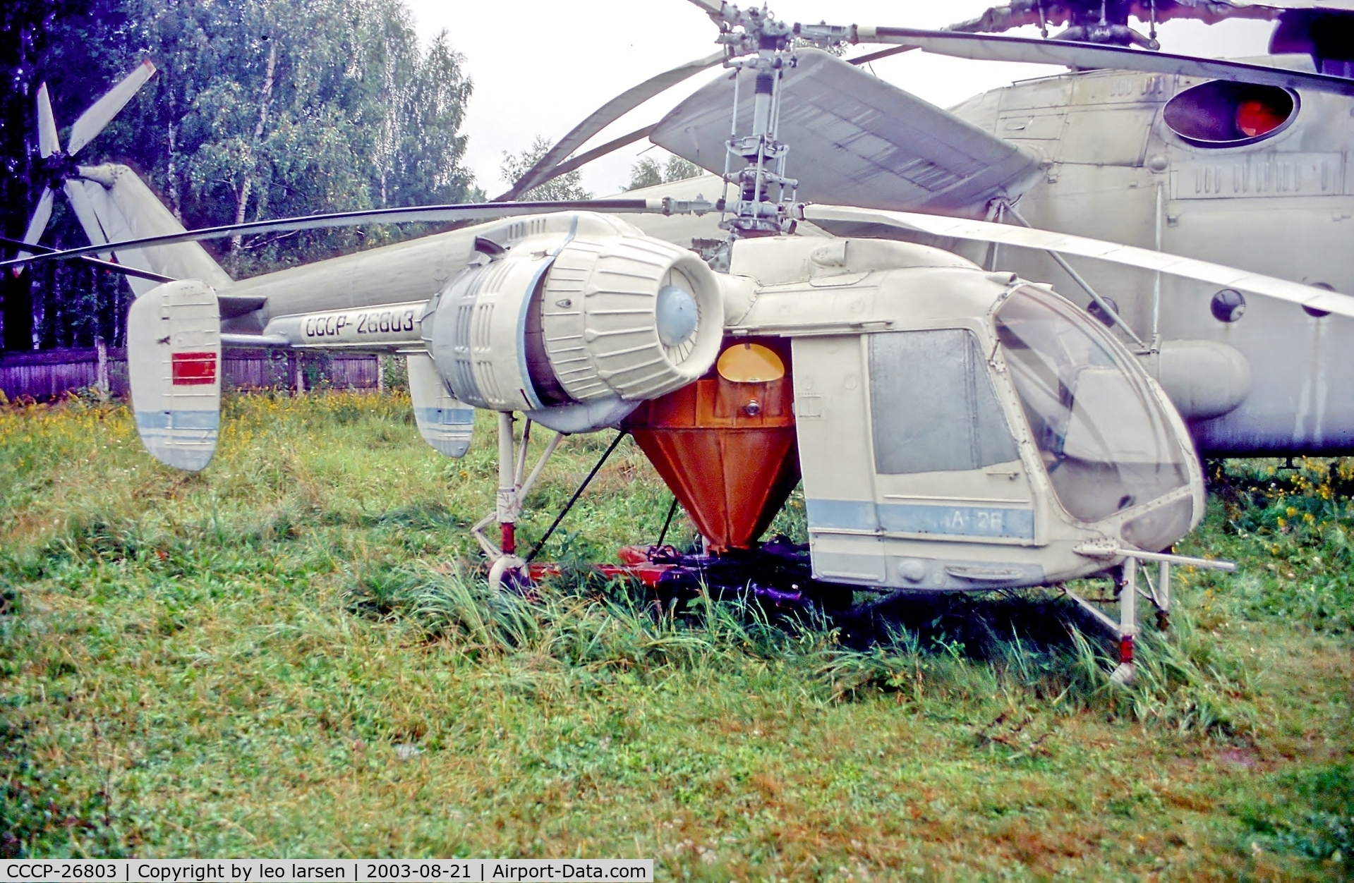 CCCP-26803, 1969 Kamov KA-26 C/N 69 008 03, Monino Air Museum 21.8.2003.Ag-hopper version with 900 Kg payload.