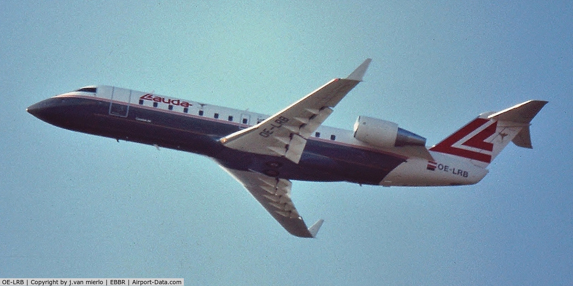 OE-LRB, 1993 Canadair CRJ-100LR (CL-600-2B19) C/N 7033, T/O Brussels 25R
