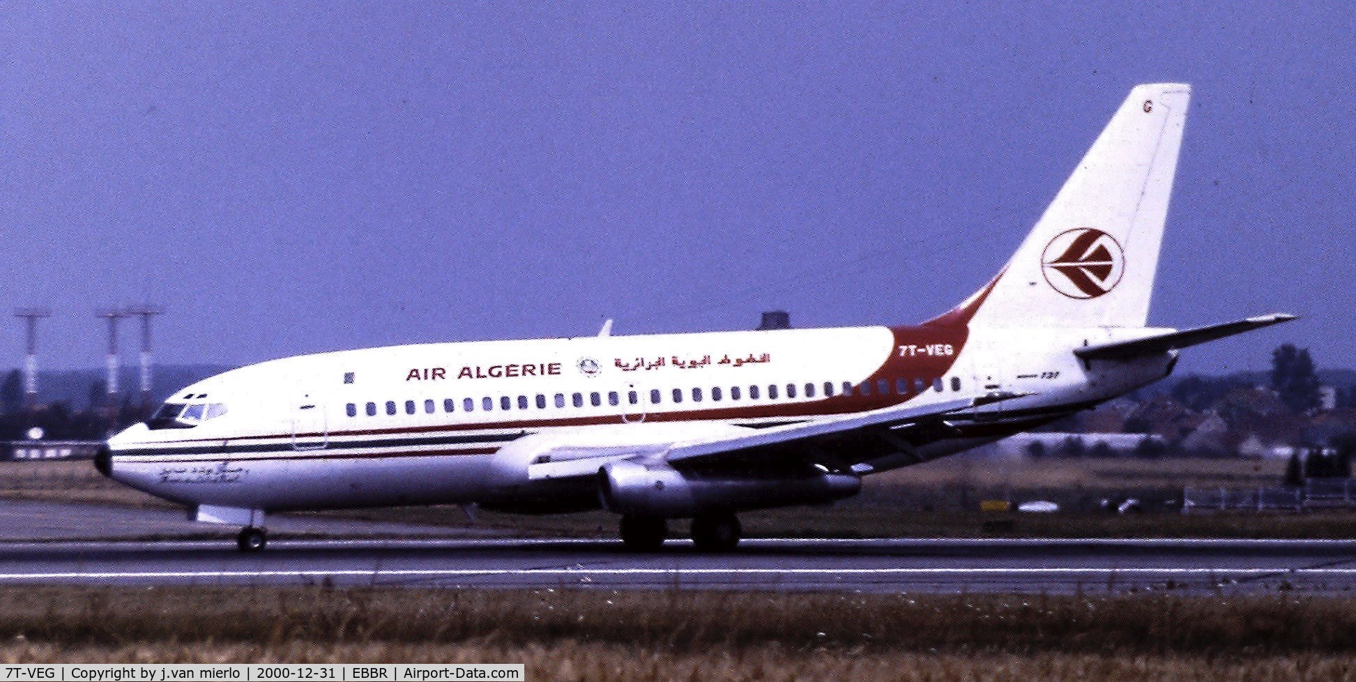 7T-VEG, 1974 Boeing 737-2D6 C/N 20884, Landing at Brussels, Belgium 25L