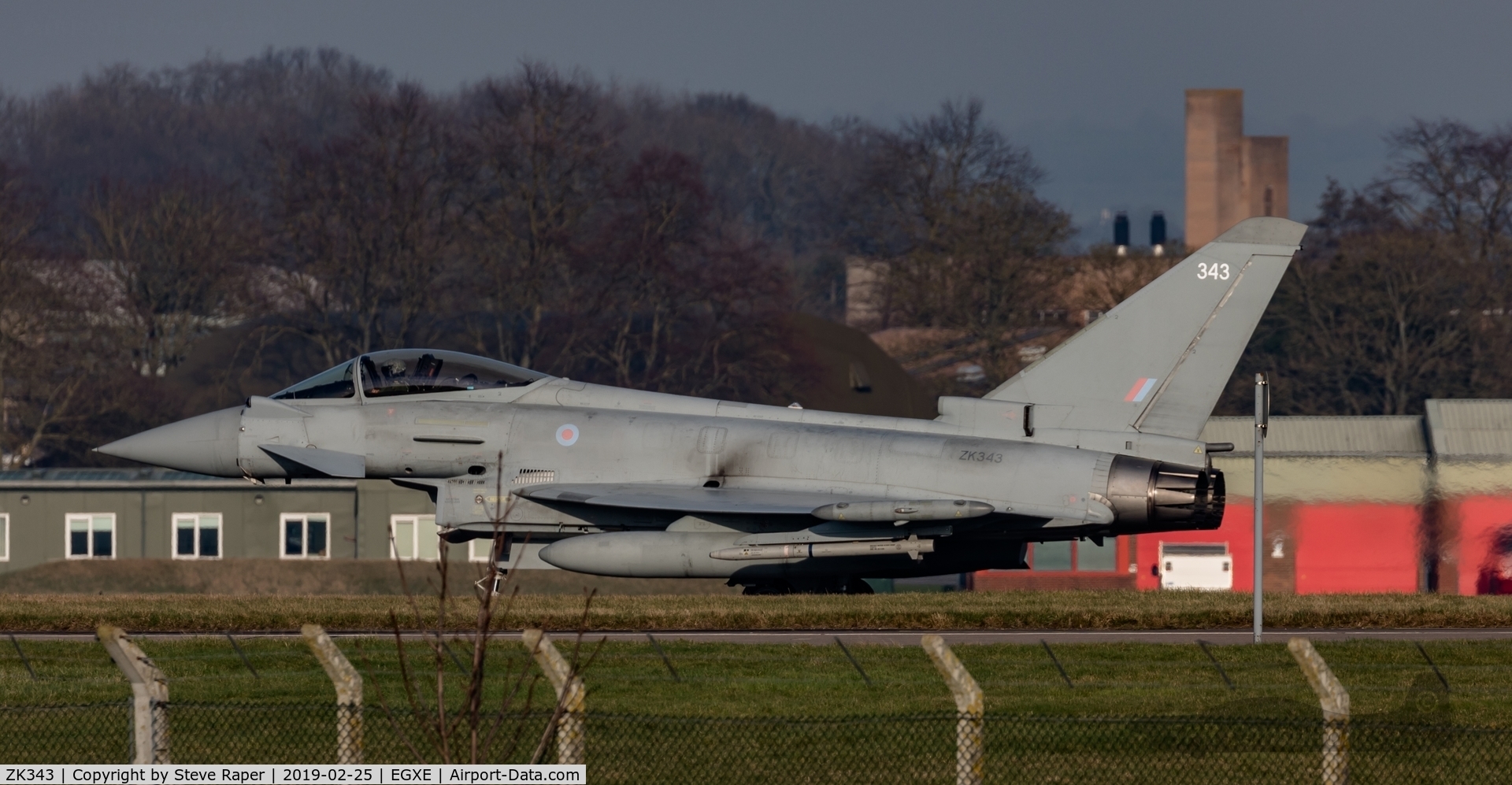 ZK343, 2012 Eurofighter EF-2000 Typhoon FGR4 C/N BS104/380, Taxying back in after local sortie at Leeming