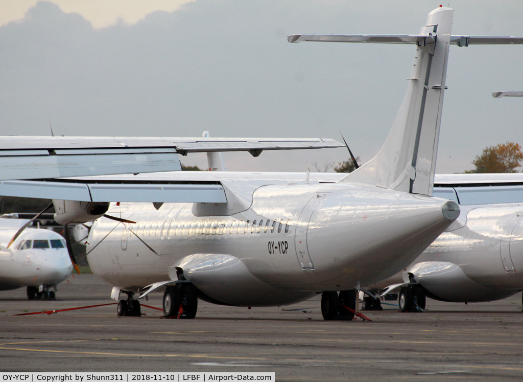 OY-YCP, 2012 ATR 72-600 C/N 1020, Parked in all white c/s without titles... Ex. PR-ATK