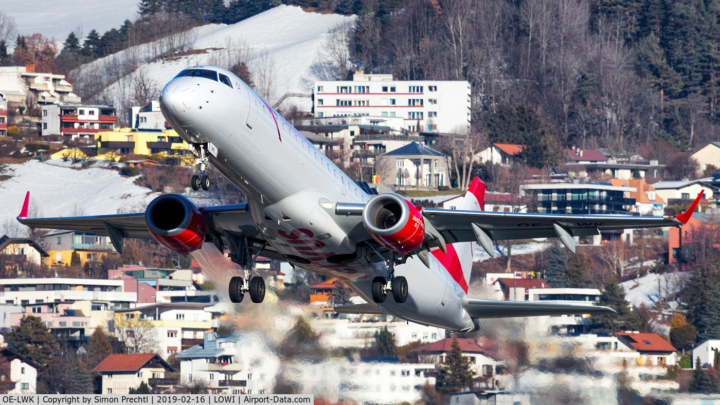 OE-LWK, 2012 Embraer 195LR  (ERJ-190-200LR) C/N 19000523, OE-LWK @ Innsbruck Airport