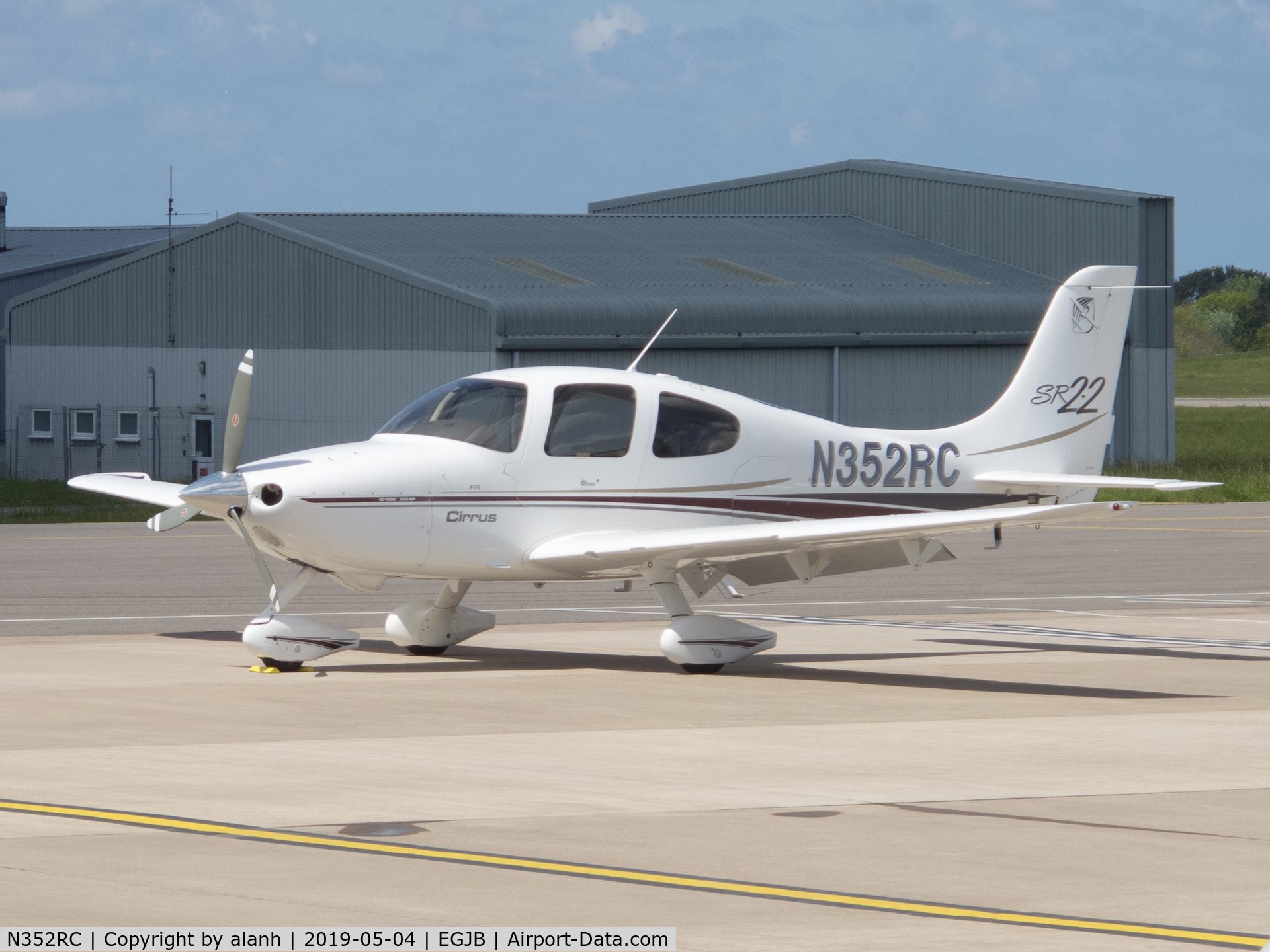 N352RC, 2002 Cirrus SR22 C/N 0186, Parked on the west apron, Guernsey