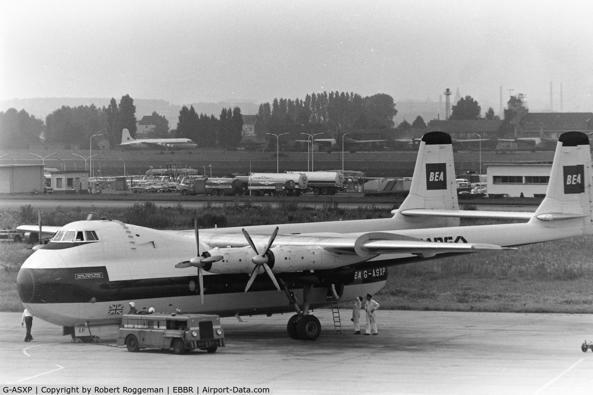 G-ASXP, 1965 Armstrong Whitworth AW650 Argosy 222 C/N 6804, 1960's.BEA CARGO.