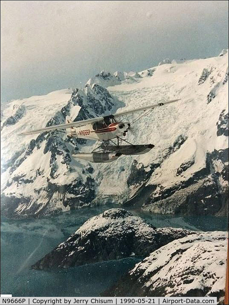 N9666P, 1974 Piper PA-18-150 Super Cub C/N 18-7509011, Me flying N666P east side of the Kenai Peninsula after the closure of the Alaska Togiak commercial herring fishery. The airplane was later sold to Kenmore Air Harbor. Photo taken from another Super Cub.  We were flying together back to Cordova AK
