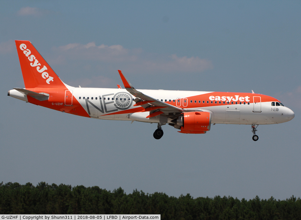 G-UZHF, 2018 Airbus A320-251N C/N 8193, On landing...