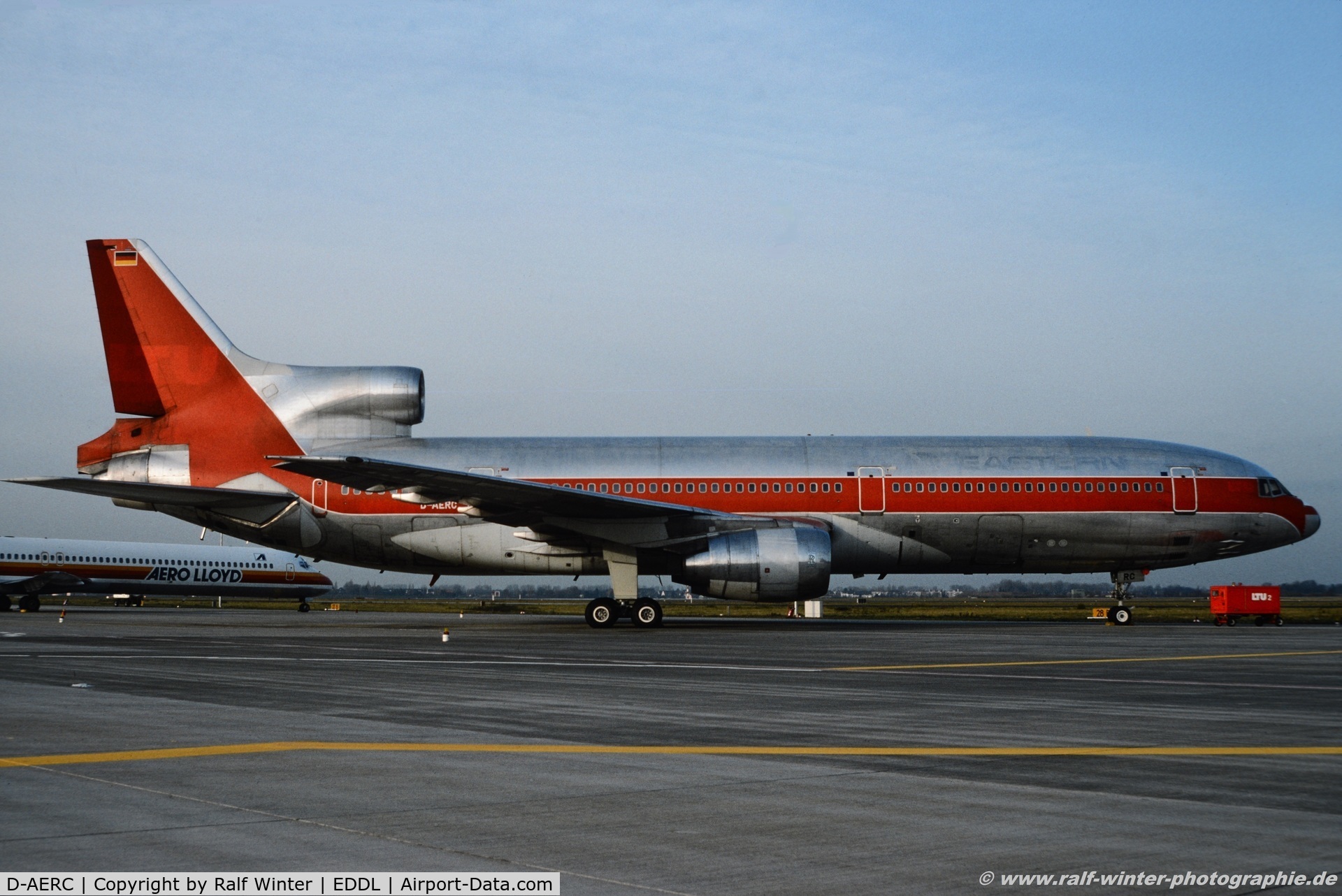 D-AERC, 1974 Lockheed L-1011-385-1 TriStar C/N 193A-1085, Lockheed L-1011-385-1 TriStar - LTU International Airways .out of Colour - 1085 - D-AERC - 11.1992