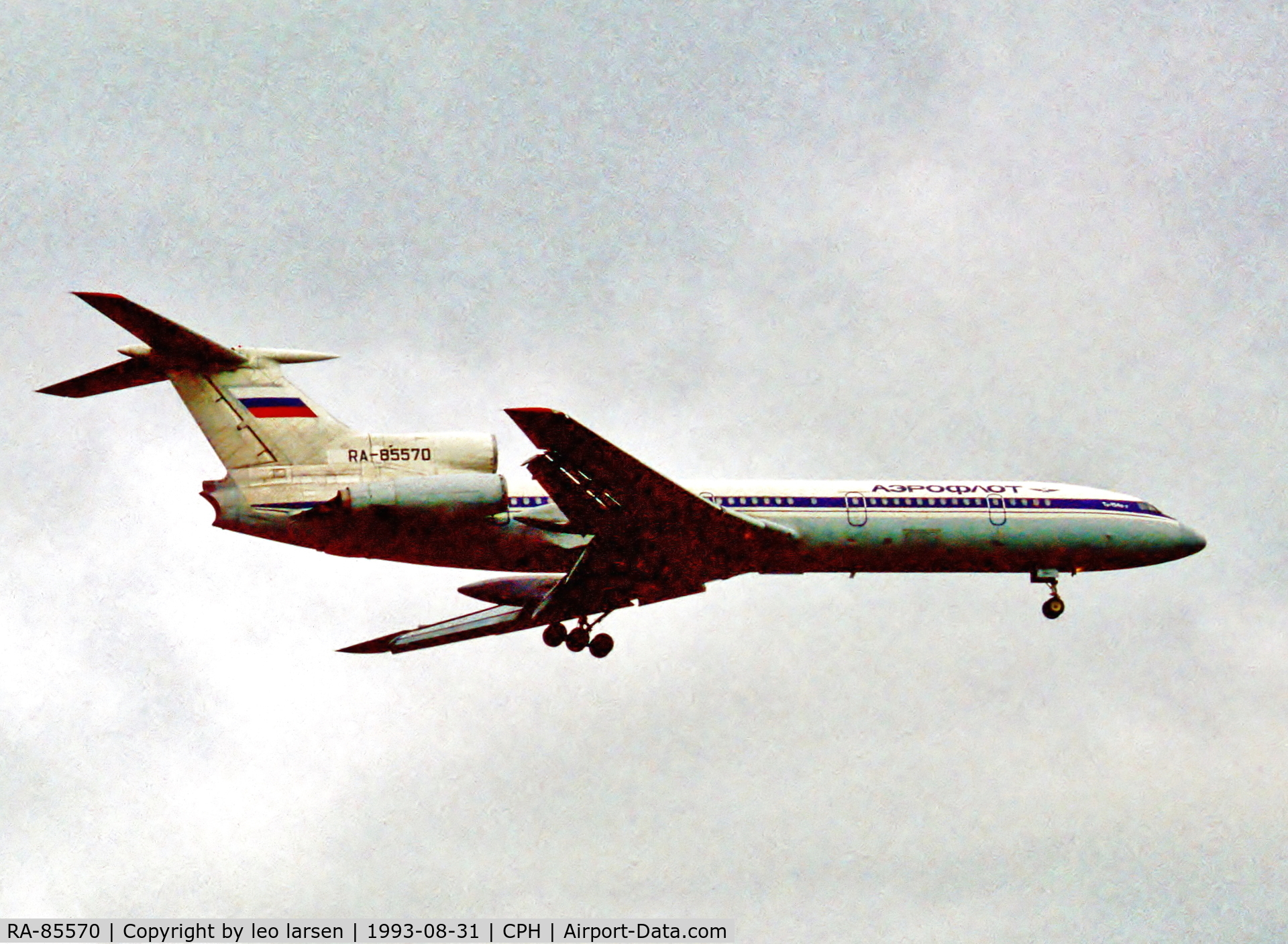 RA-85570, 1983 Tupolev Tu-154B-2 C/N 83A570, Copenhagen 31.8.1993