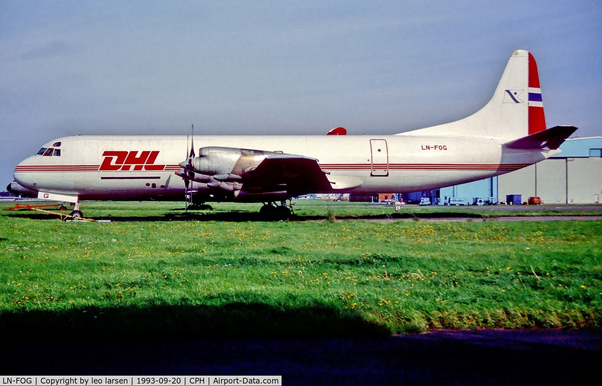 LN-FOG, 1961 Lockheed L-188A(F) Electra C/N 1143, Copenhagen 20.9.1993