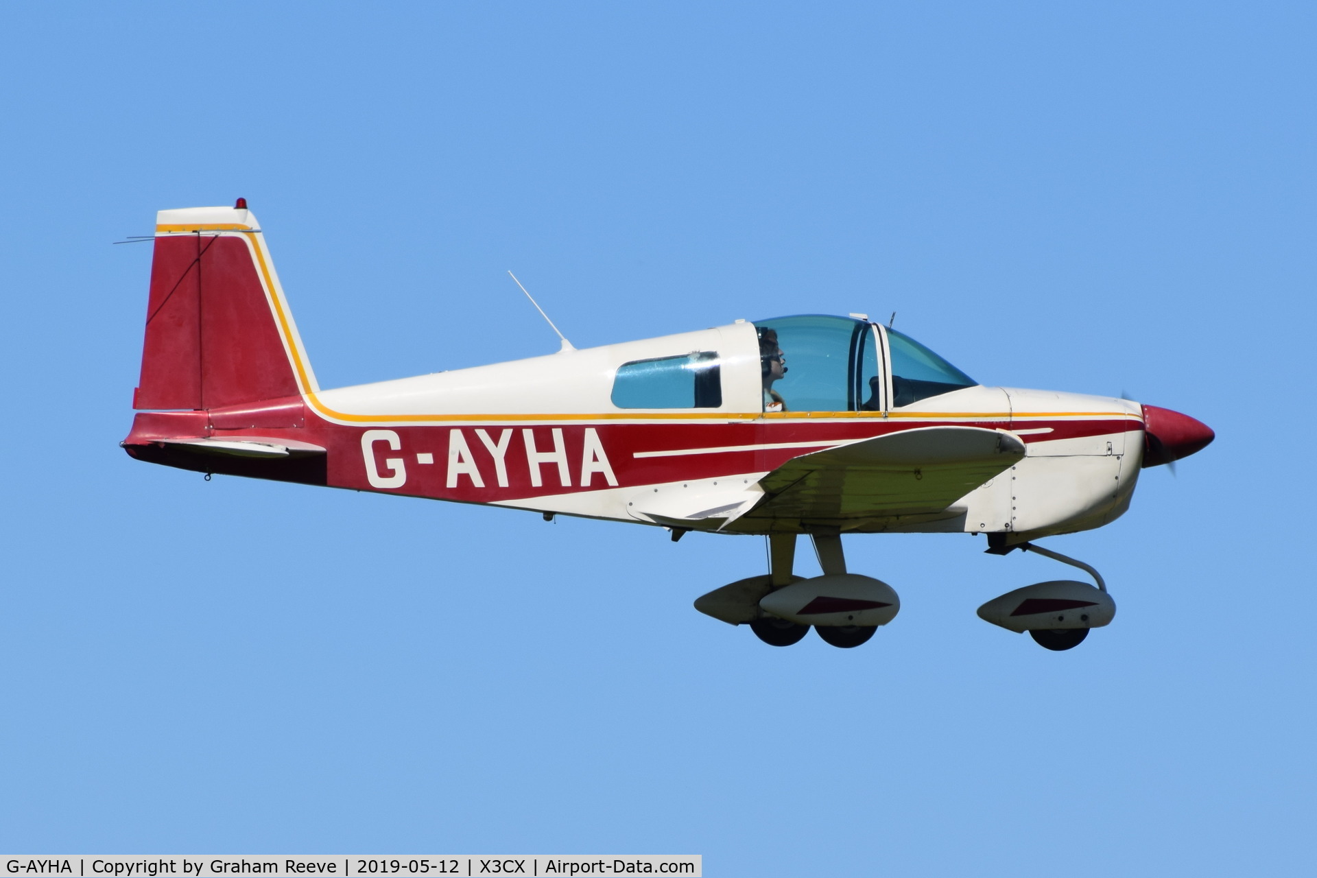 G-AYHA, 1970 American Aviation AA-1A Trainer C/N AA1-0396, Landing at Northrepps.
