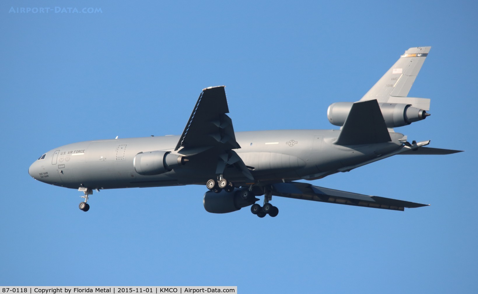 87-0118, 1987 McDonnell Douglas KC-10A Extender C/N 48304, MCO spotting