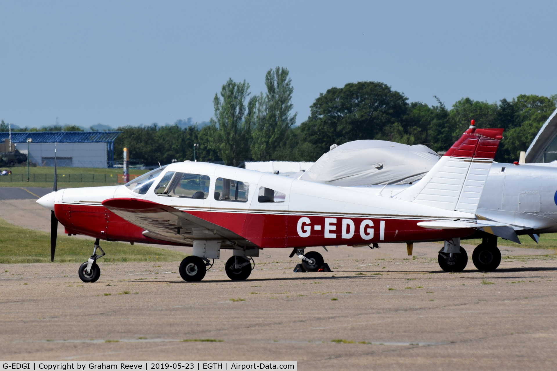 G-EDGI, 1979 Piper PA-28-161 Warrior II C/N 28-7916565, Parked at Duxford.