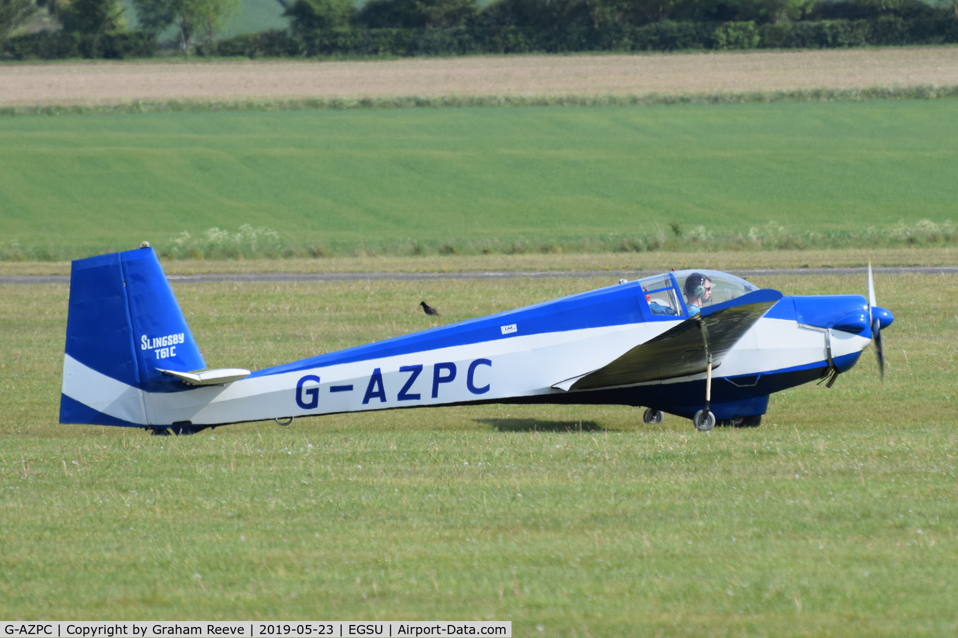 G-AZPC, 1972 Slingsby T-61C Falke C/N 1767, Departing from Duxford