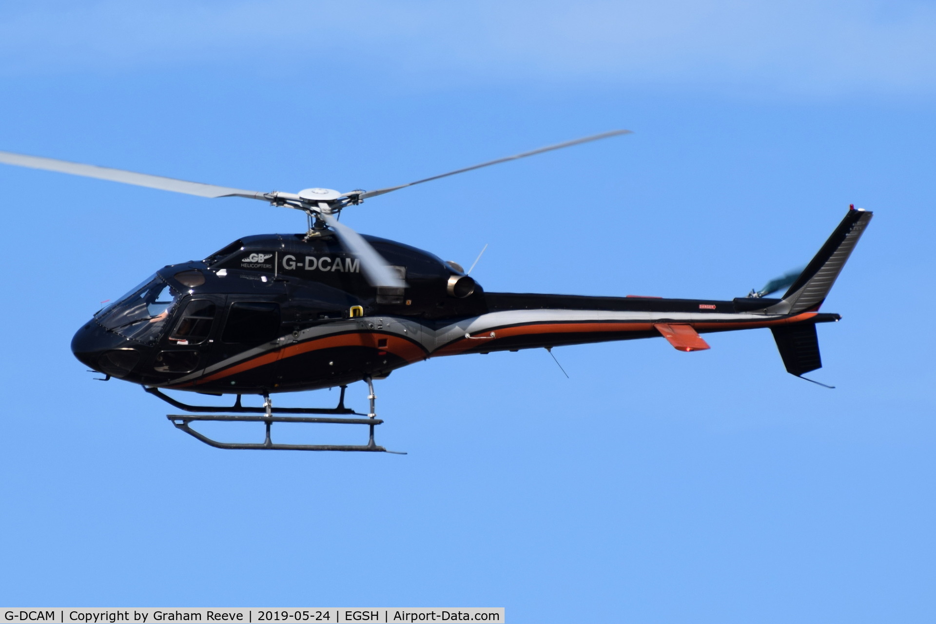 G-DCAM, 2007 Eurocopter AS-355NP Ecureuil 2 C/N 5750, Departing from Norwich.