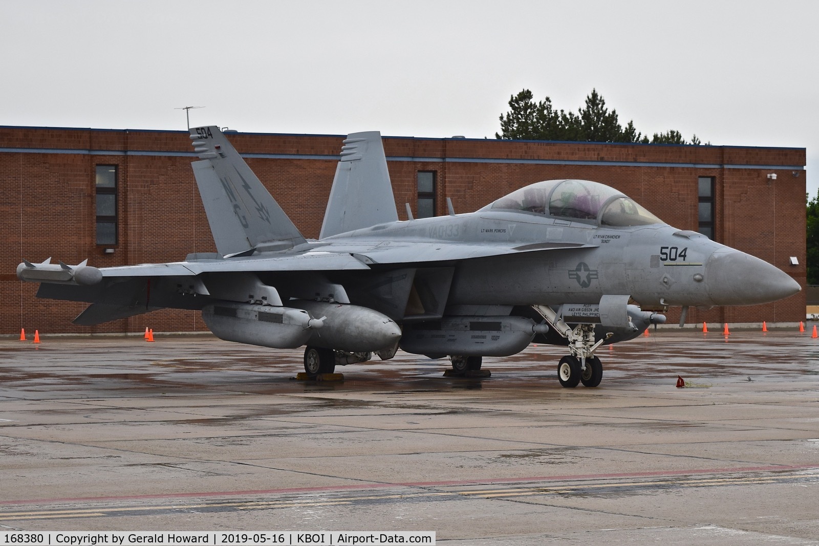 168380, Boeing EA-18G Growler C/N G-66, Parked on the Idaho ANG ramp.