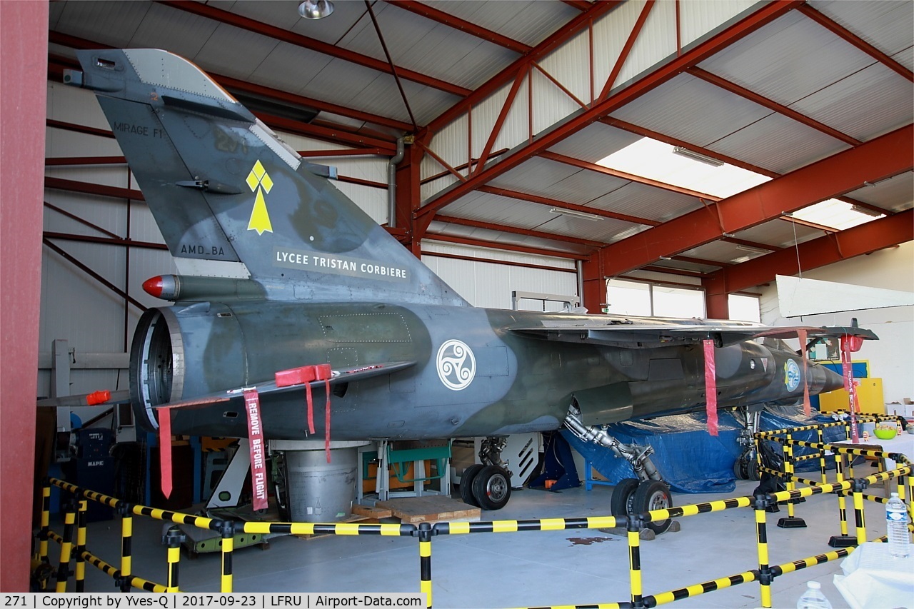 271, Dassault Mirage F.1CT C/N 271, Dassault Mirage F1CT, Dedicated to training of Tristan Corbière high school students, Morlaix-Ploujean airport (LFRU-MXN)