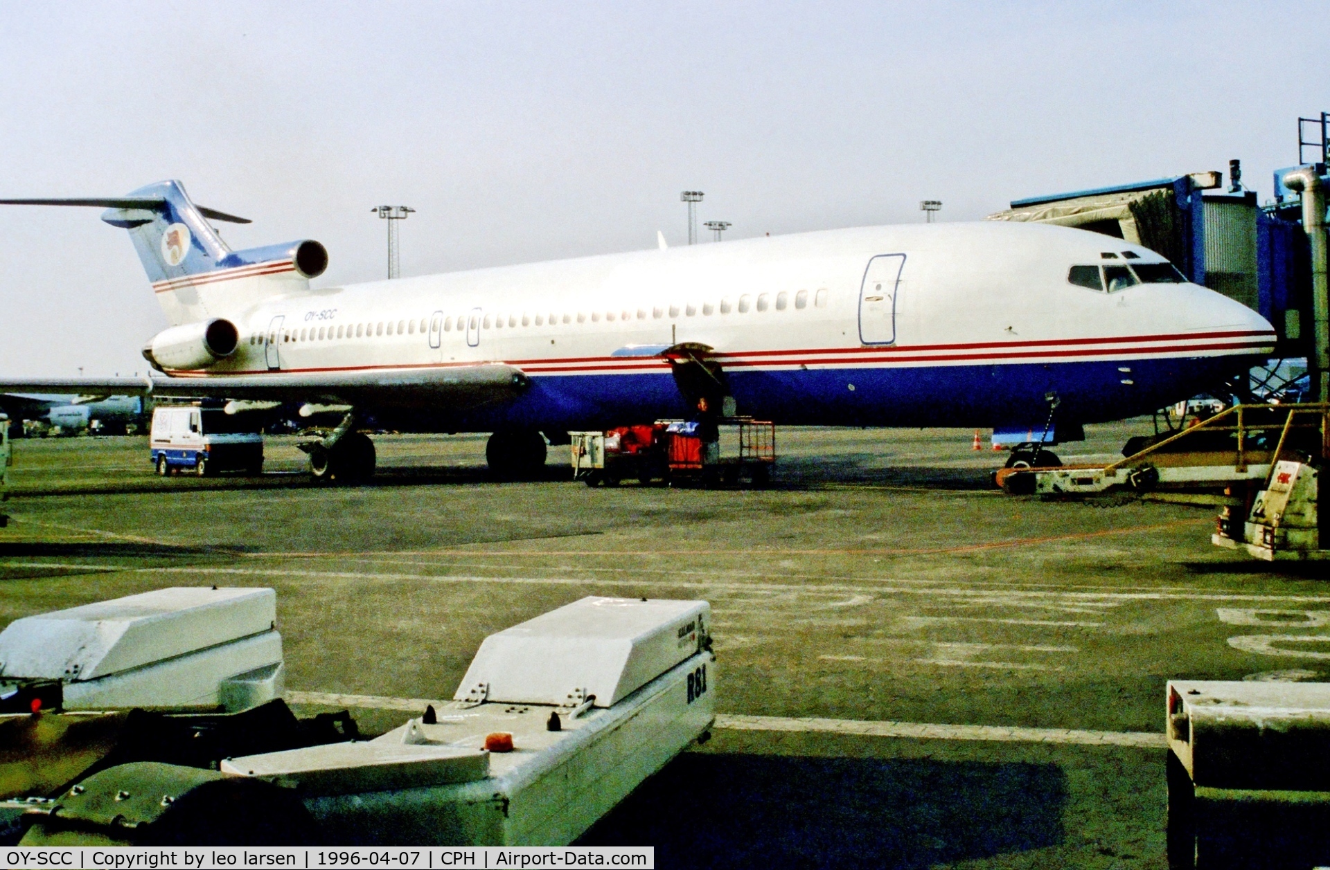 OY-SCC, 1979 Boeing 727-212 C/N 21945, Copenhagen 7.4.1996 without titels