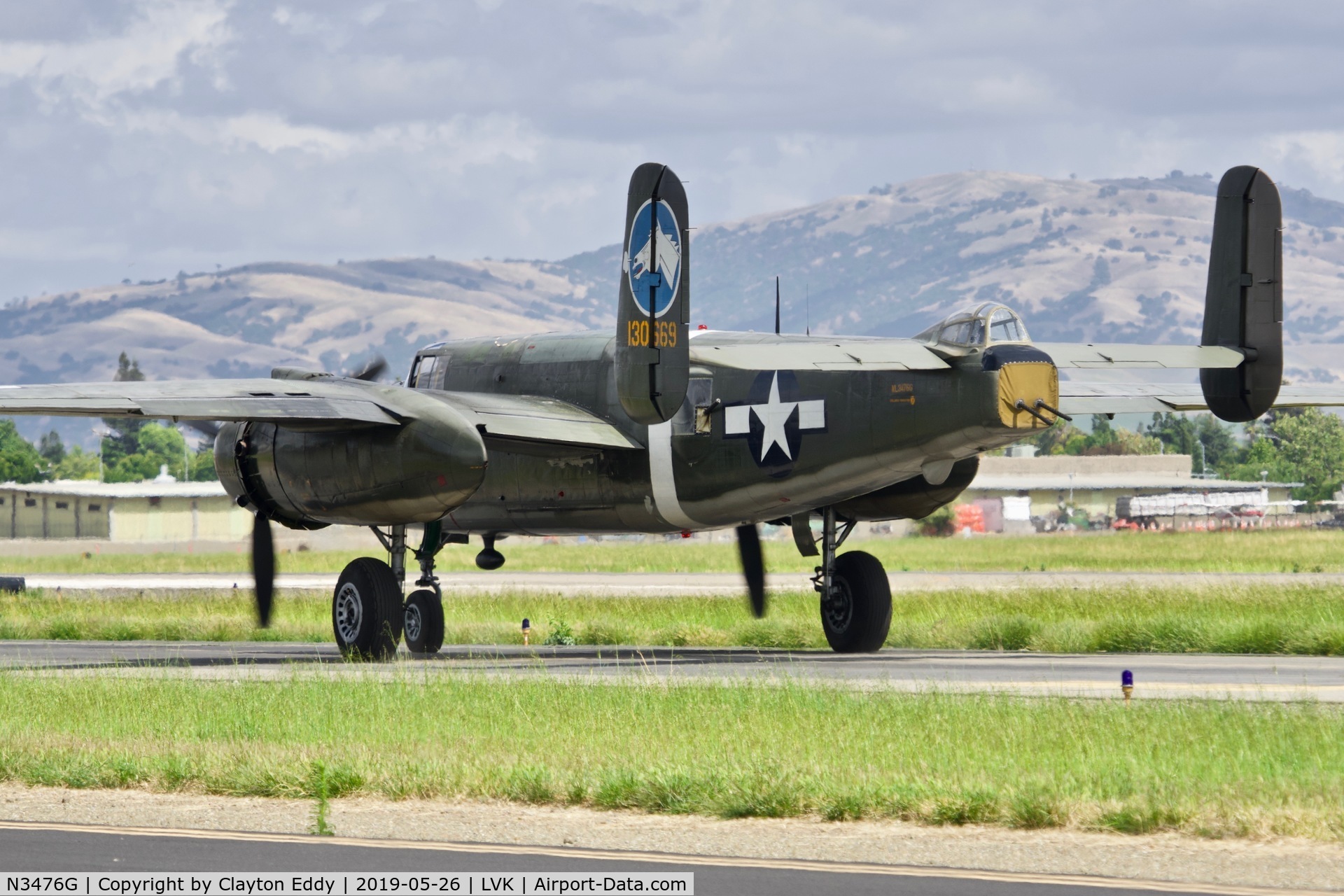 N3476G, 1944 North American B-25J Mitchell C/N 108-33257, Livermore Airport California 2019.