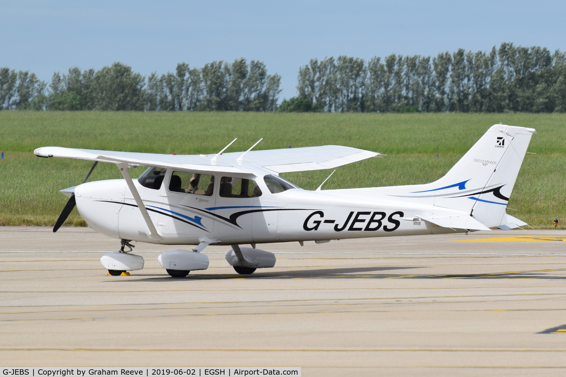 G-JEBS, 2012 Cessna 172S Skyhawk C/N 172S11188, Parked at Norwich.