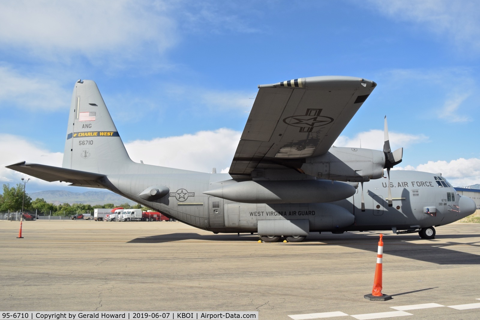 95-6710, 1995 Lockheed C-130H Hercules C/N 382-5418, Parked on west deice pad.  130th Airlift Wing, WV ANG.
