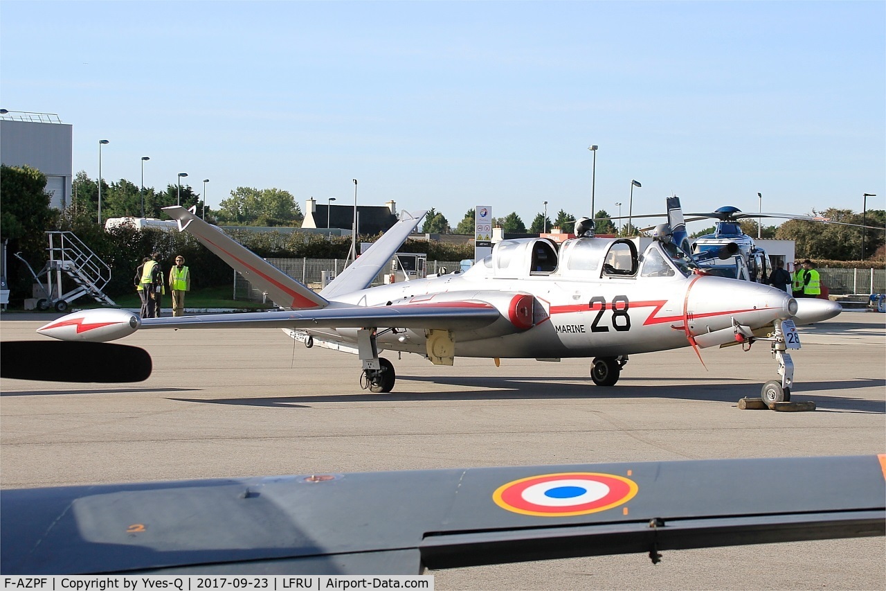 F-AZPF, Fouga CM-175 Zephyr C/N 28, Fouga CM-175 Zephyr, Static display, Morlaix-Ploujean airport (LFRU-MXN) Air show 2017